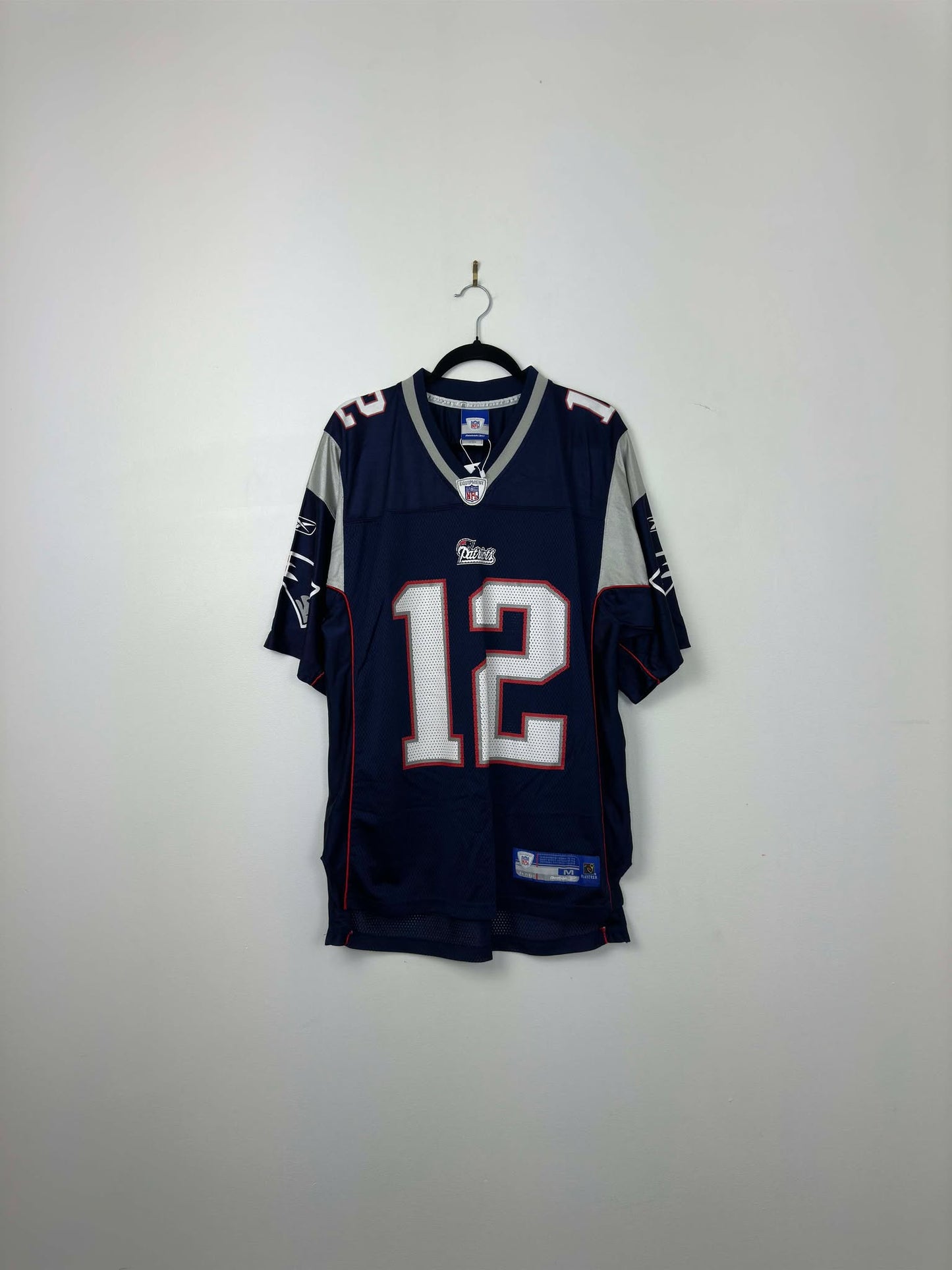 VTG x Reebok x NFL x New England Patriots x Tom Brady x Blue Football Jersey - M