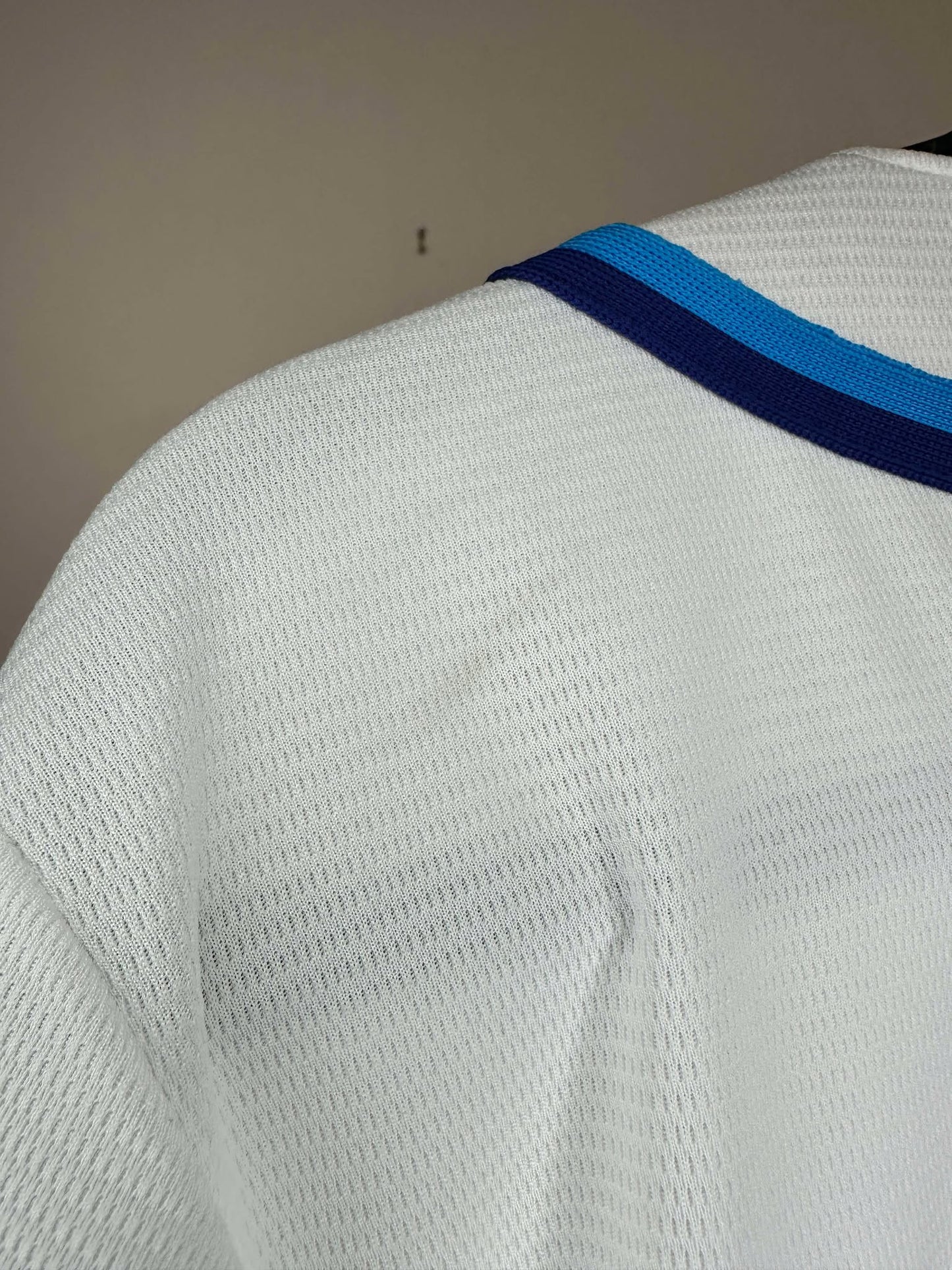 VTG x Harley Davidson x Big Barn Des Moines, IA x Blank White Blue Baseball Type Jersey - XL
