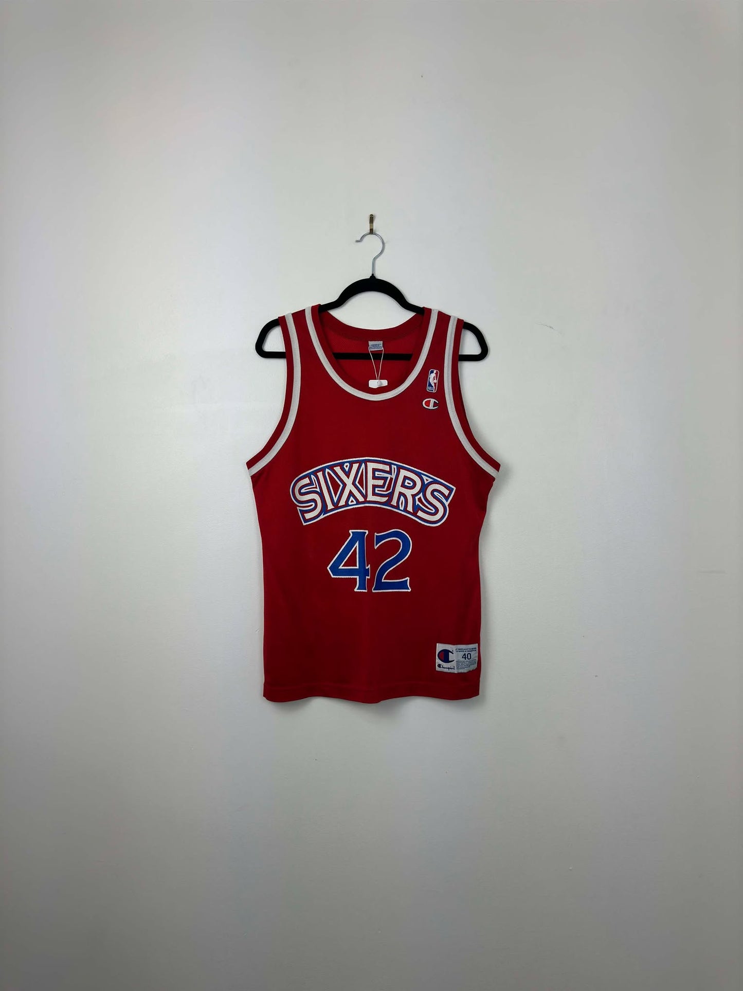 VTG x Champion x NBA x Philadelphia 76ers x Jerry Stackhouse x Red Basketball Jersey - 40 (S/M)