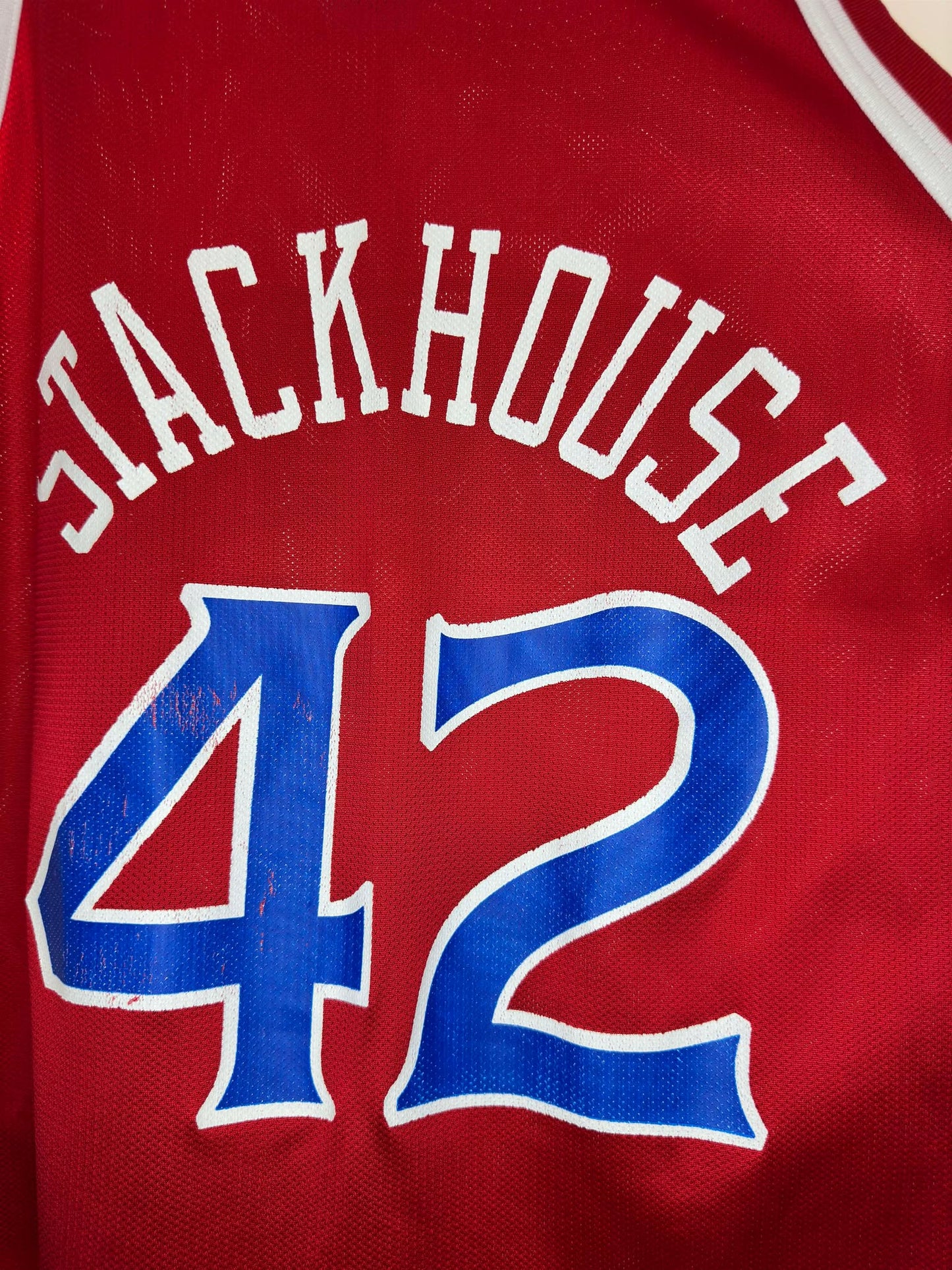 VTG x Champion x NBA x Philadelphia 76ers x Jerry Stackhouse x Red Basketball Jersey - 40 (S/M)