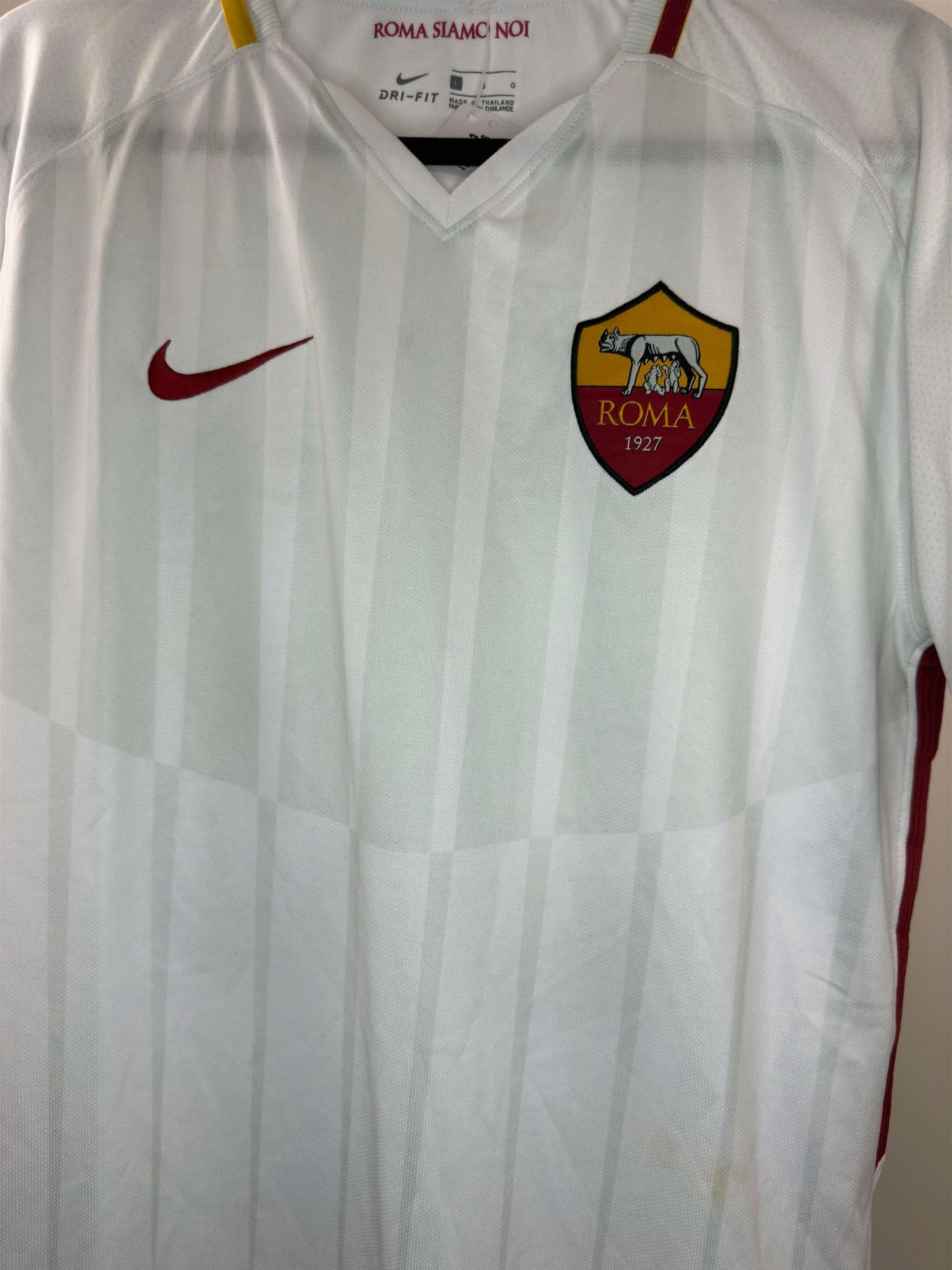 Nike x Roma Siamo Noi FC x 2017 x White Warm Up Soccer Kit Jersey - L