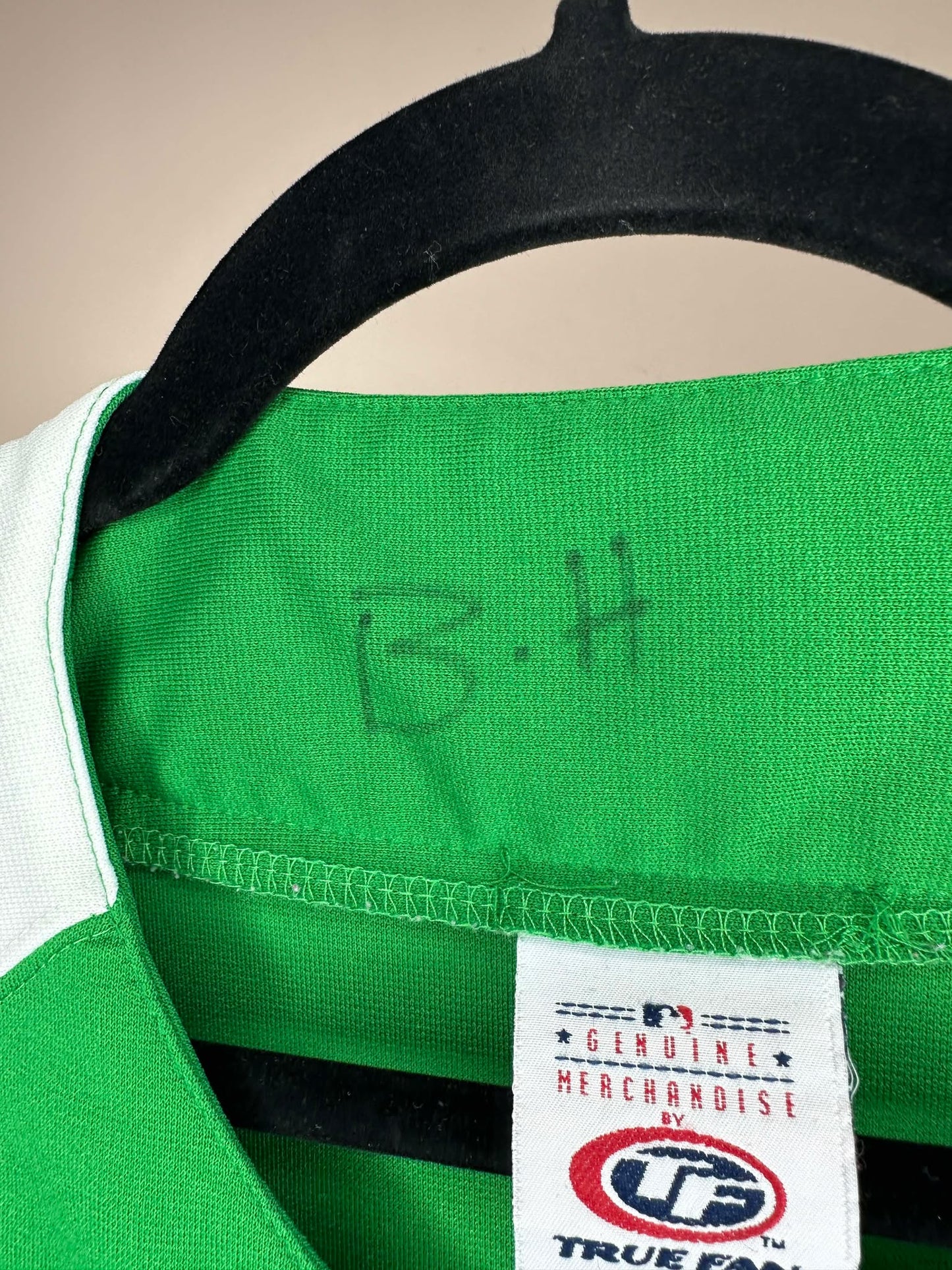 VTG x True Fan x MLB x Boston Red Sox x Green White Baseball Jersey - L
