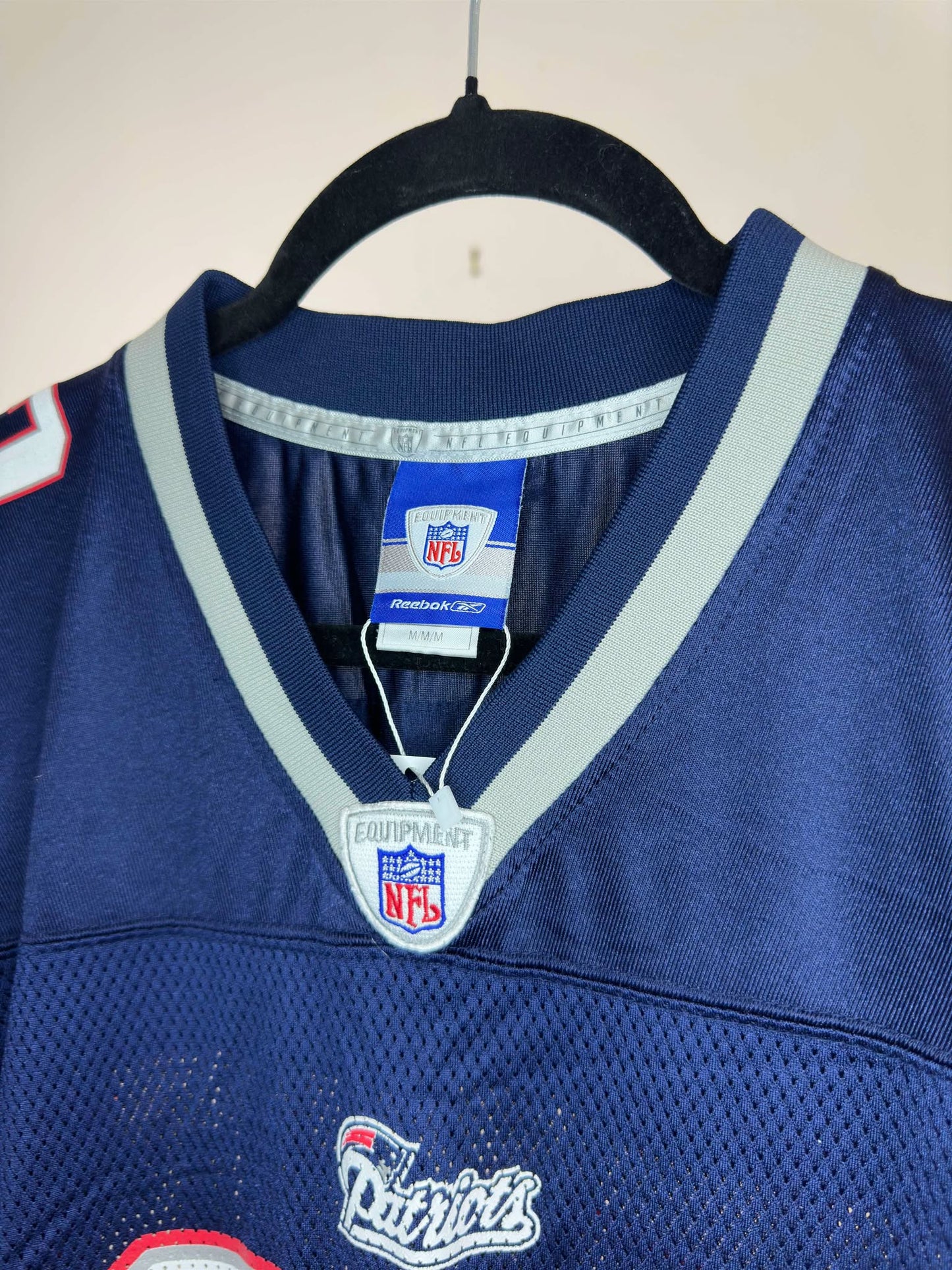 VTG x Reebok x NFL x New England Patriots x Tom Brady x Blue Football Jersey - M