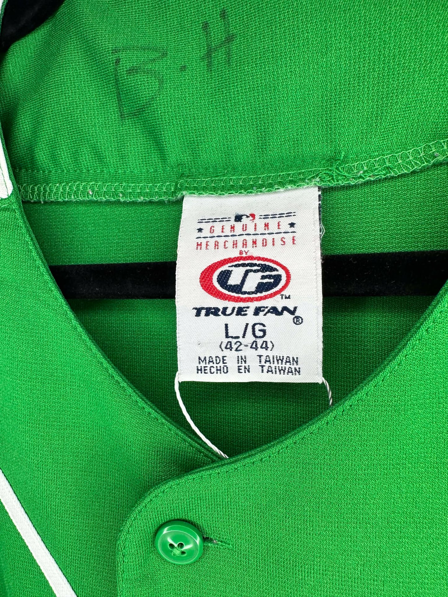 VTG x True Fan x MLB x Boston Red Sox x Green White Baseball Jersey - L