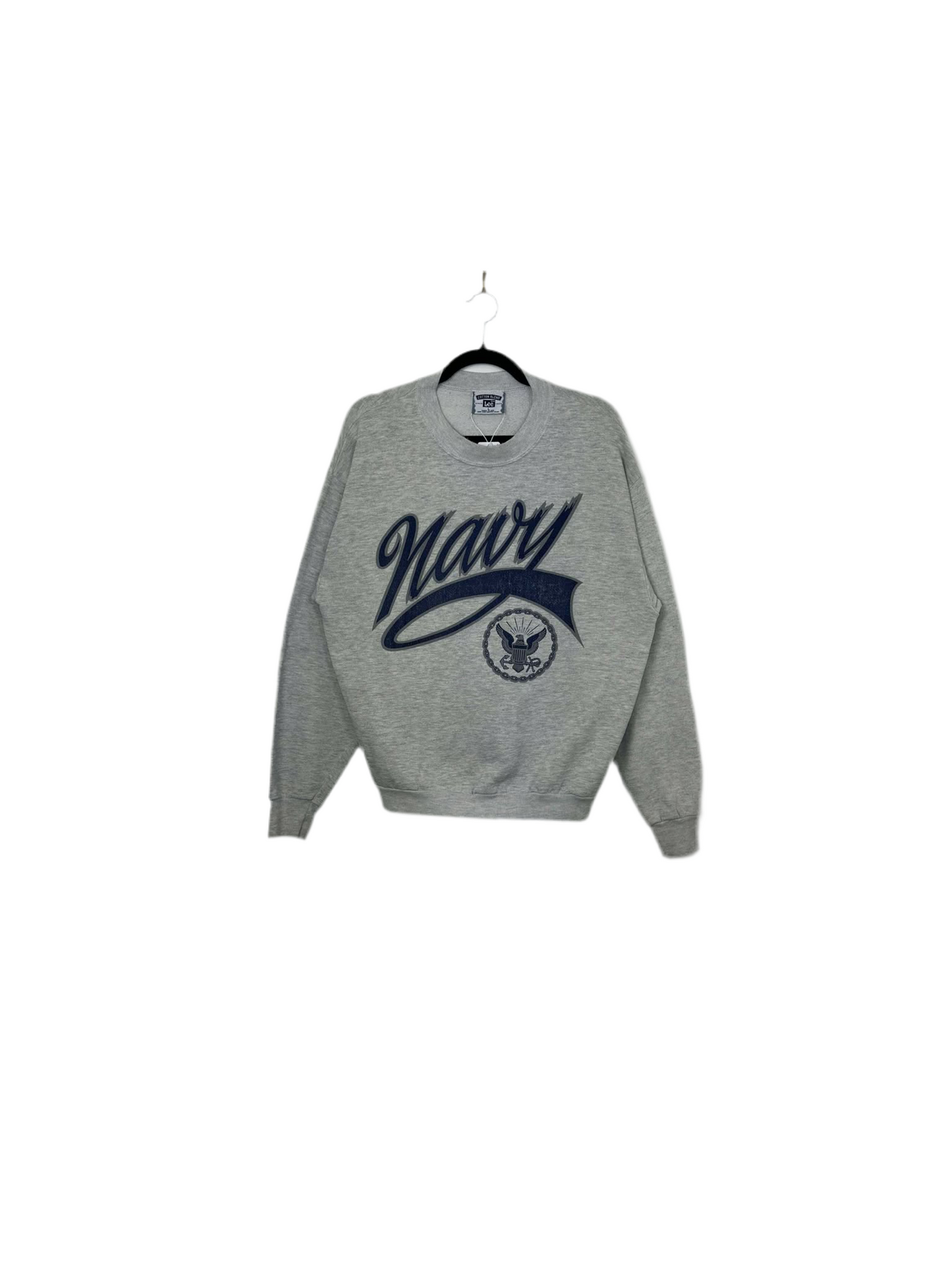 VTG x LEE x United States NAVY x Grey Pullover Crewneck - L