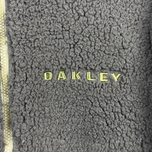 Oakley Green Lined Sherpa Fleece Full Zip Black Jacket