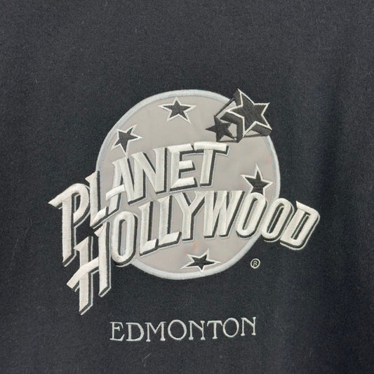 Vintage 1991 Planet Hollywood Edmonton Fleece Full Zip Black Jacket