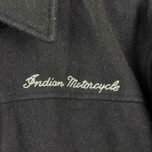 Vintage Indian Motorcycle Black Wool Light Jacket
