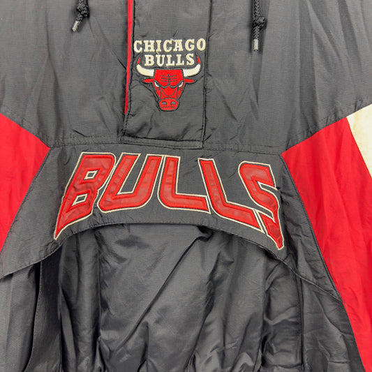 Vintage Starter Chicago Bulls Quarter Zip Hooded Insulated Jacket