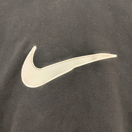 Y2K Nike Grey Tag Black Big Logo Pullover Hoodie