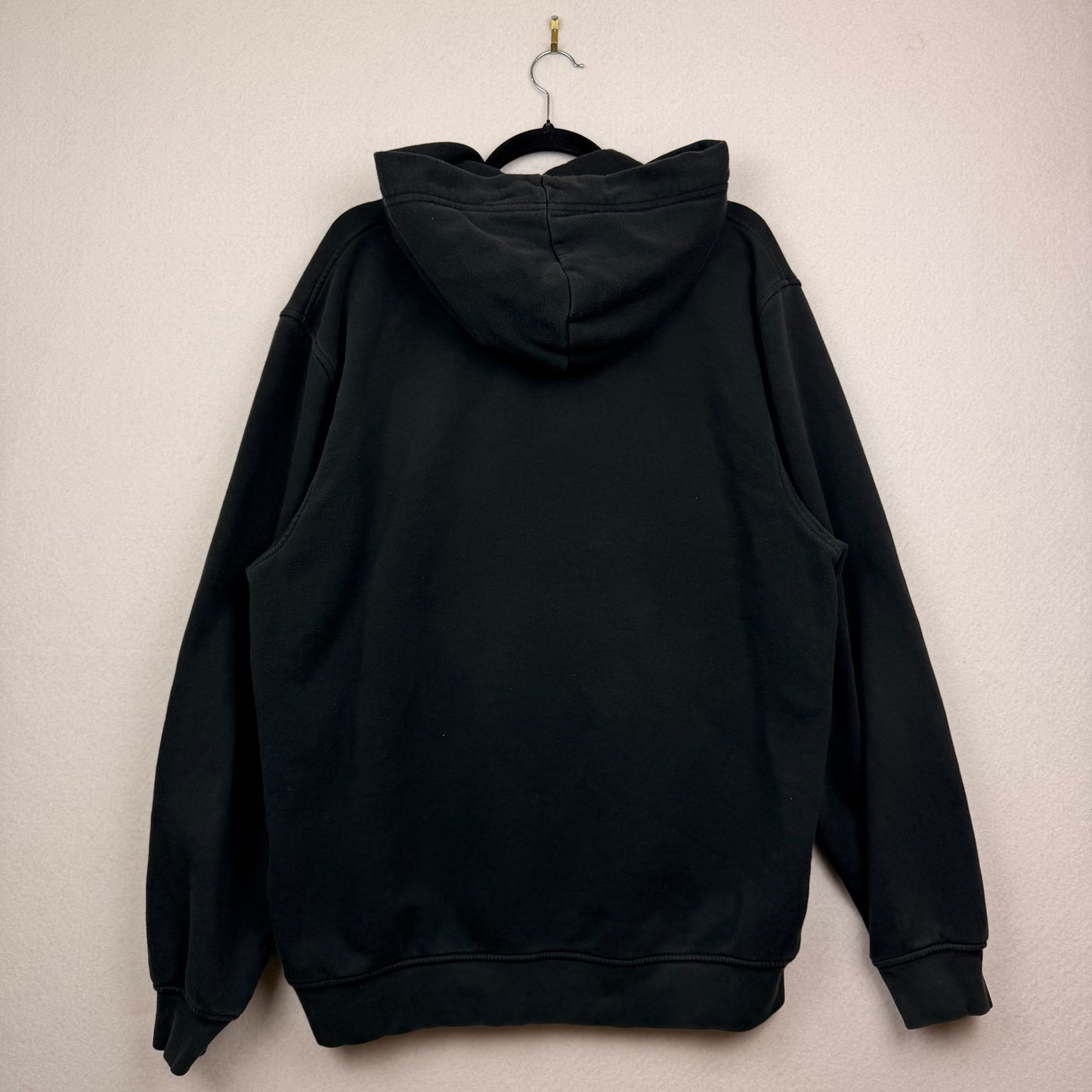 Y2K Nike Grey Tag Black Big Logo Pullover Hoodie