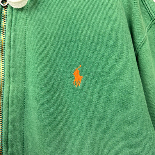 Vintage Polo Ralph Lauren Green Full Zip Basic Pony Hoodie