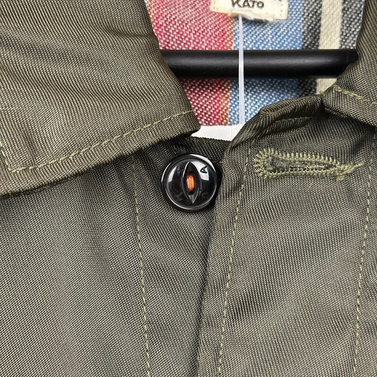 Hiroshi Kato Satin Green Chore/Barn Style Long Jacket