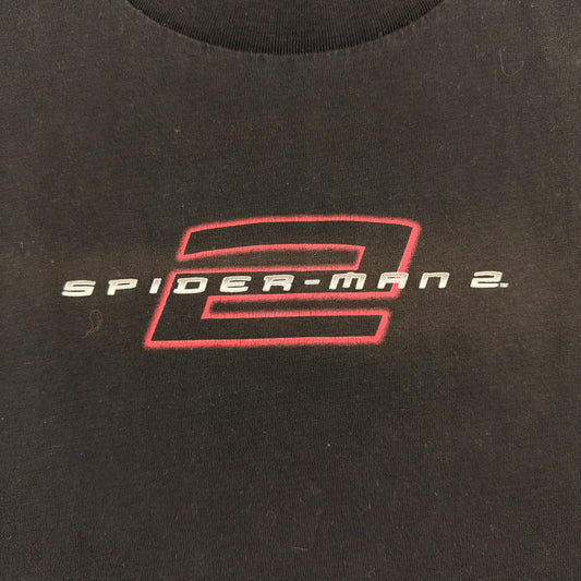 2004 Spiderman 2 Graphic Print Black Tee