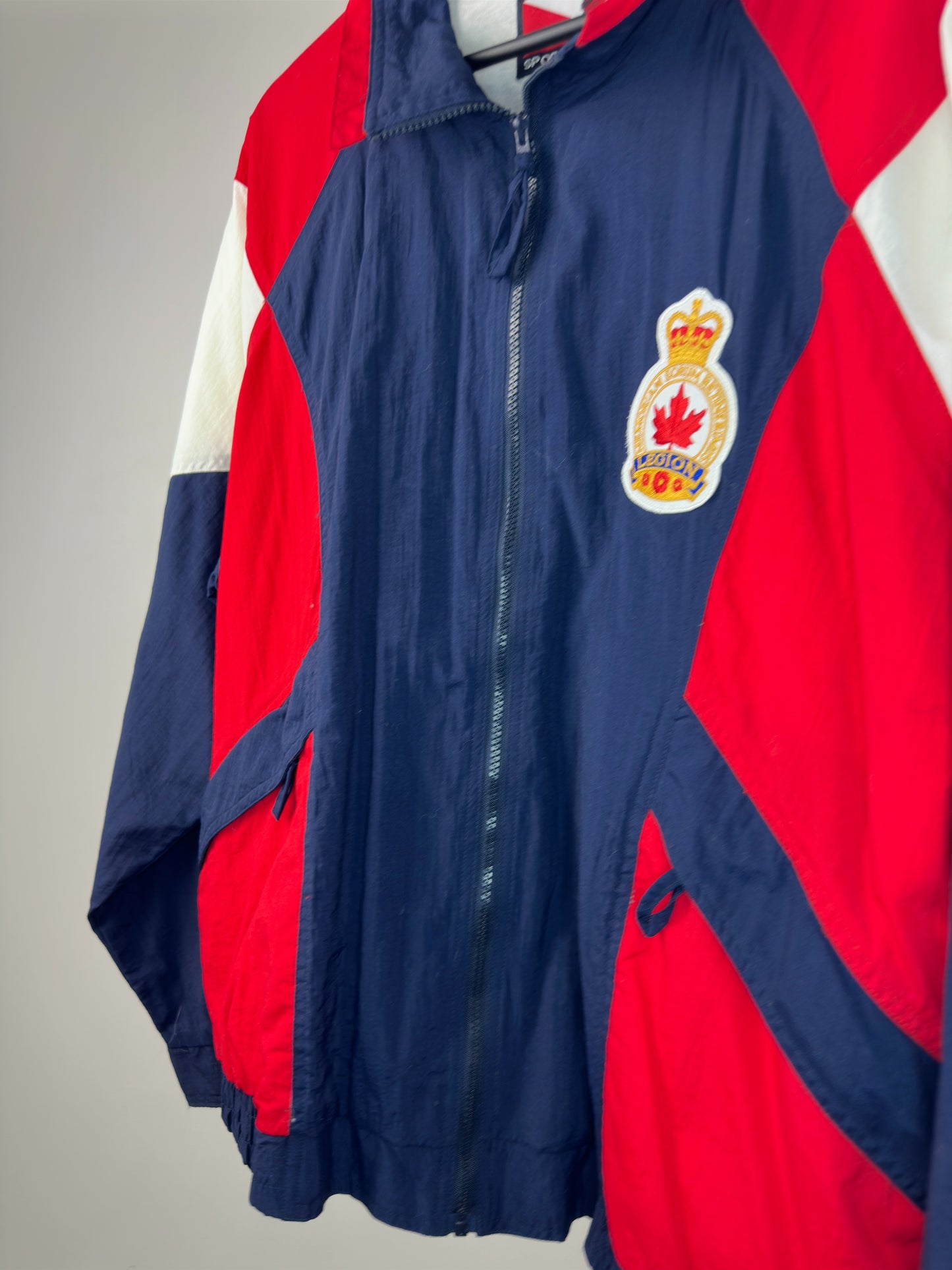 VTG x Canada Athletics x 75th Year Anniversary x Legion Pacific x Full Zip Multi Color Windbreaker Jacket - L