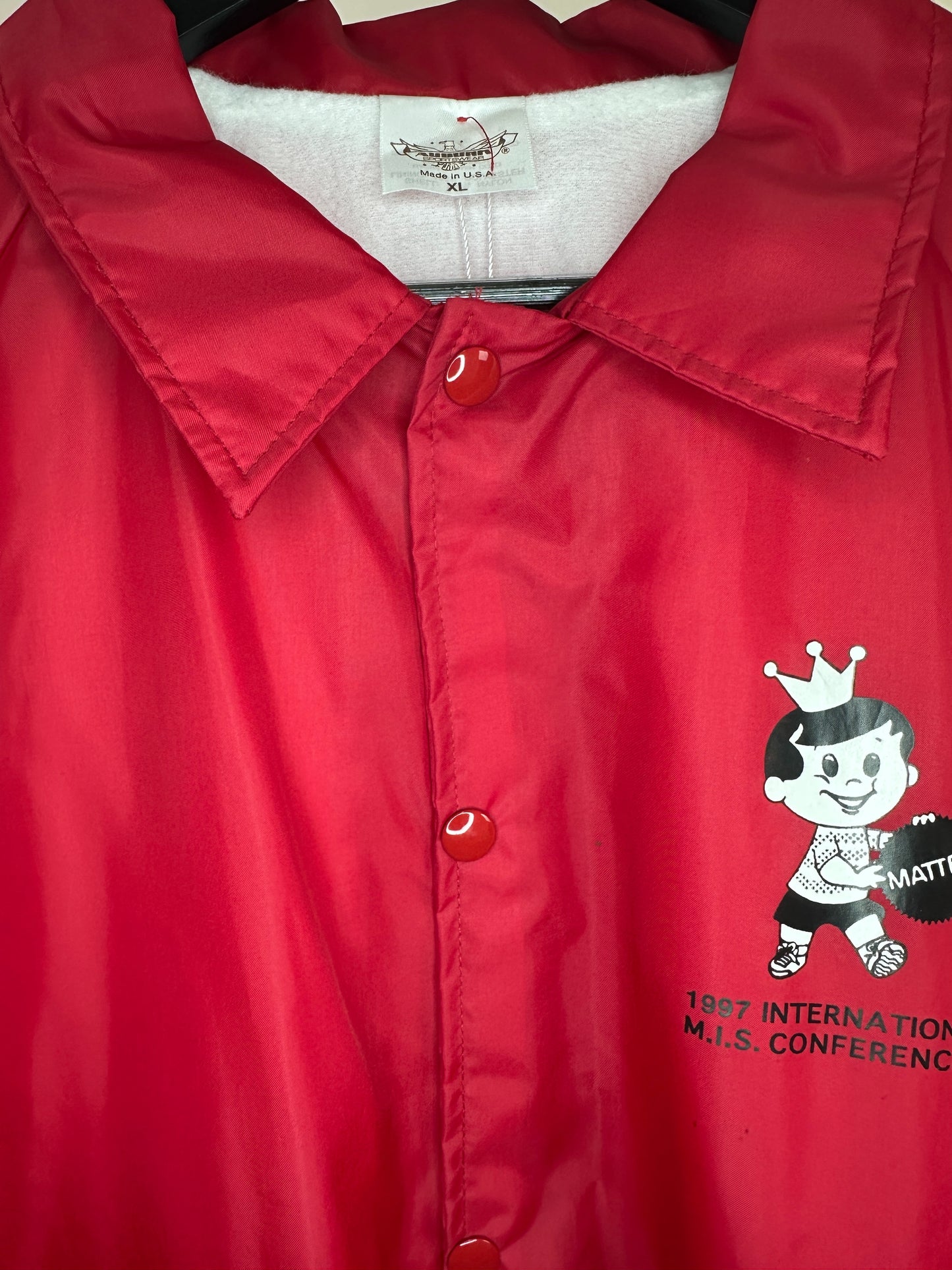 VTG x Auburn Sportswear x Mattel x Red Windbreaker Jacket - XL