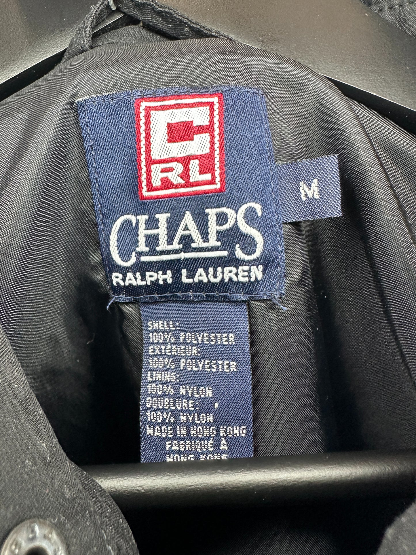 VTG x Chaps x Ralph Lauren x Black Full Zip Light Jacket - M