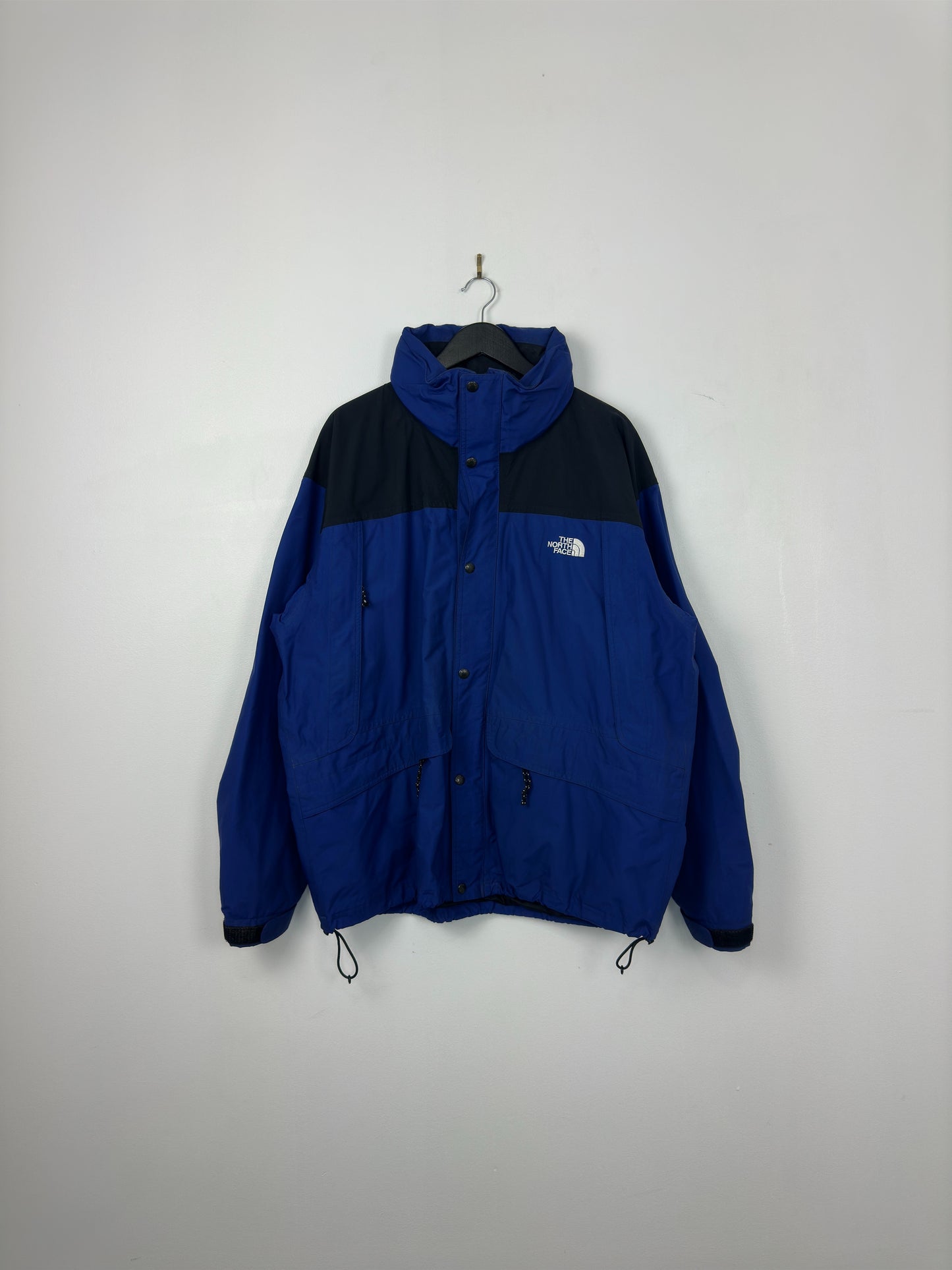 VTG x The North Face x Two Tone Black Blue Full Zip Shell Jacket - XL