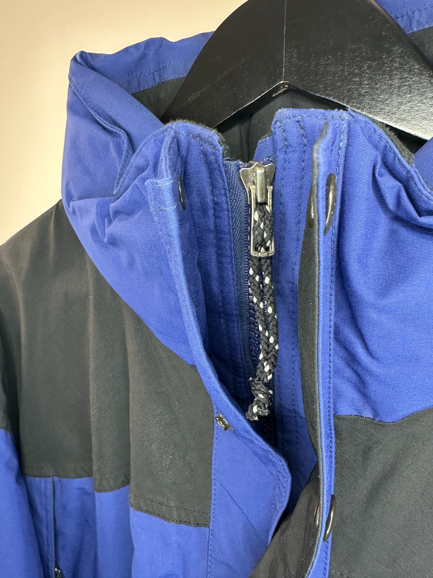 VTG x The North Face x Two Tone Black Blue Full Zip Shell Jacket - XL