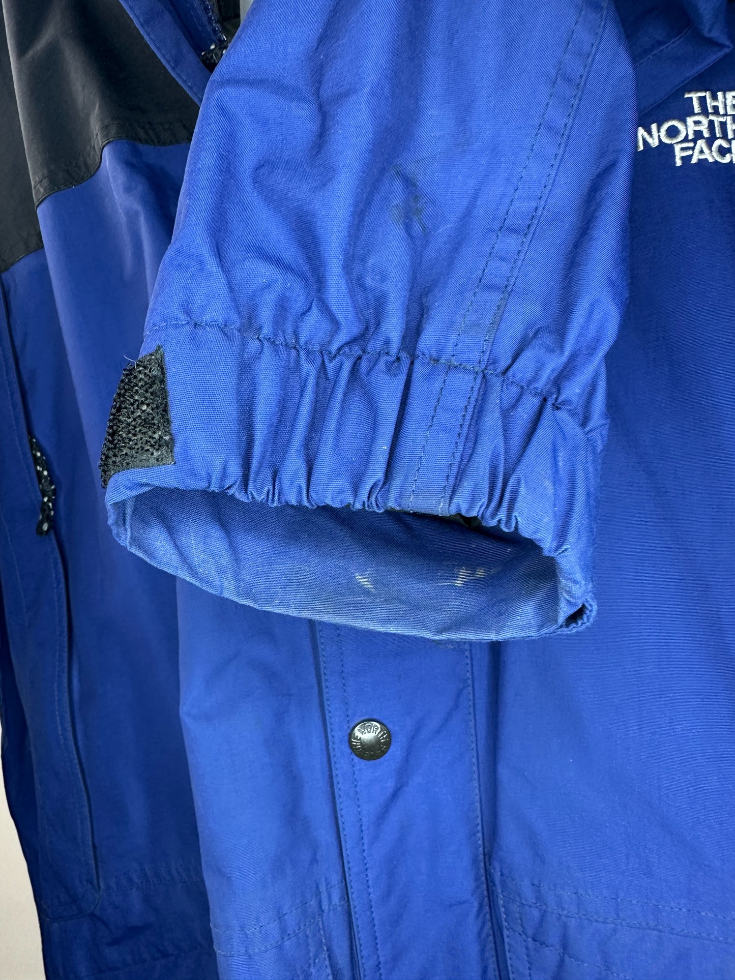 VTG x The North Face x Two Tone Black Blue Full Zip Shell Jacket - XL