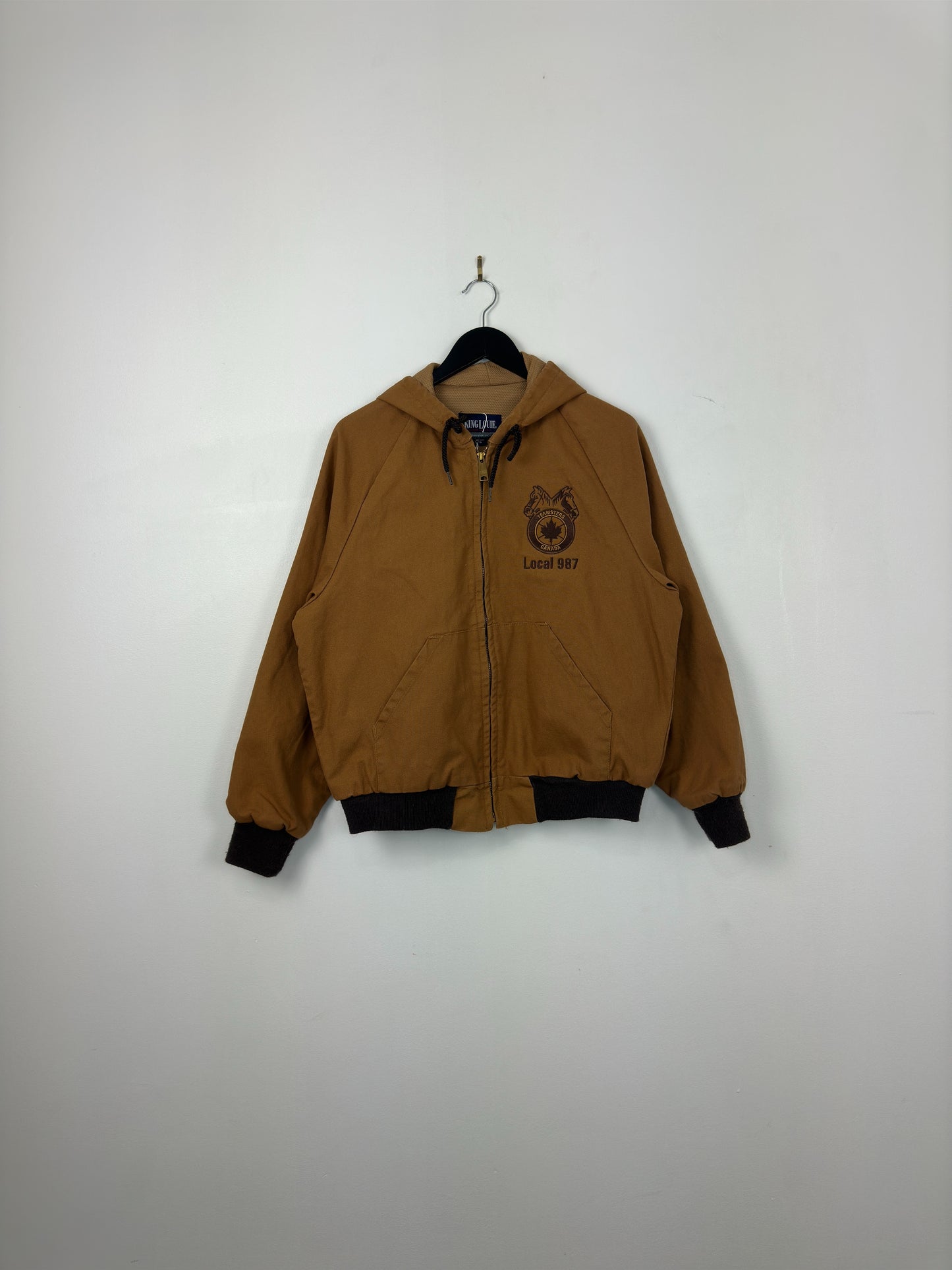 VTG x King Louie x Brown Active Style Full Zip Hooded Jacket - S