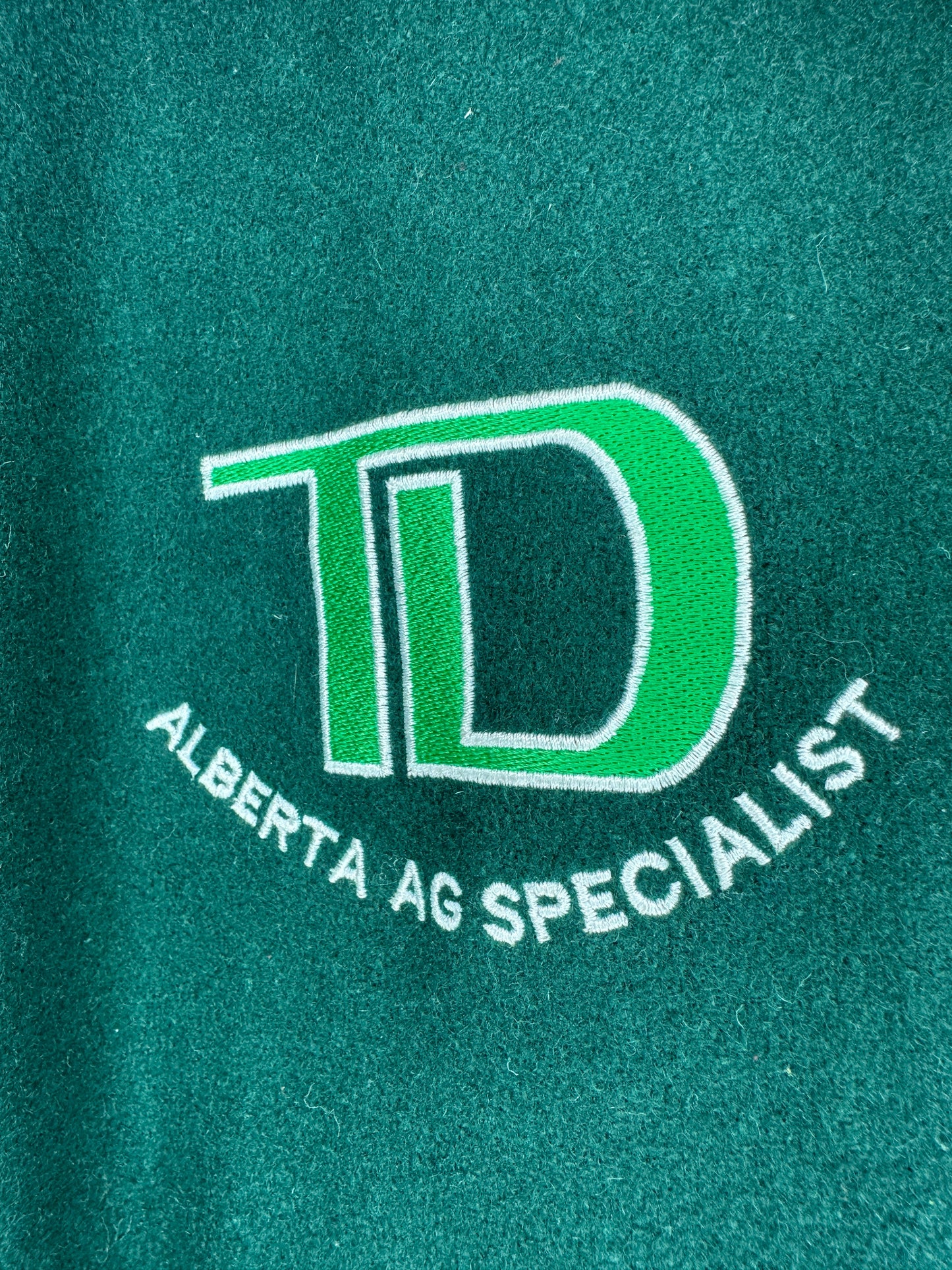 VTG x Lamasz Sport x TD x Alberta Specialist x Green Brown Leather Varsity Jacket - M