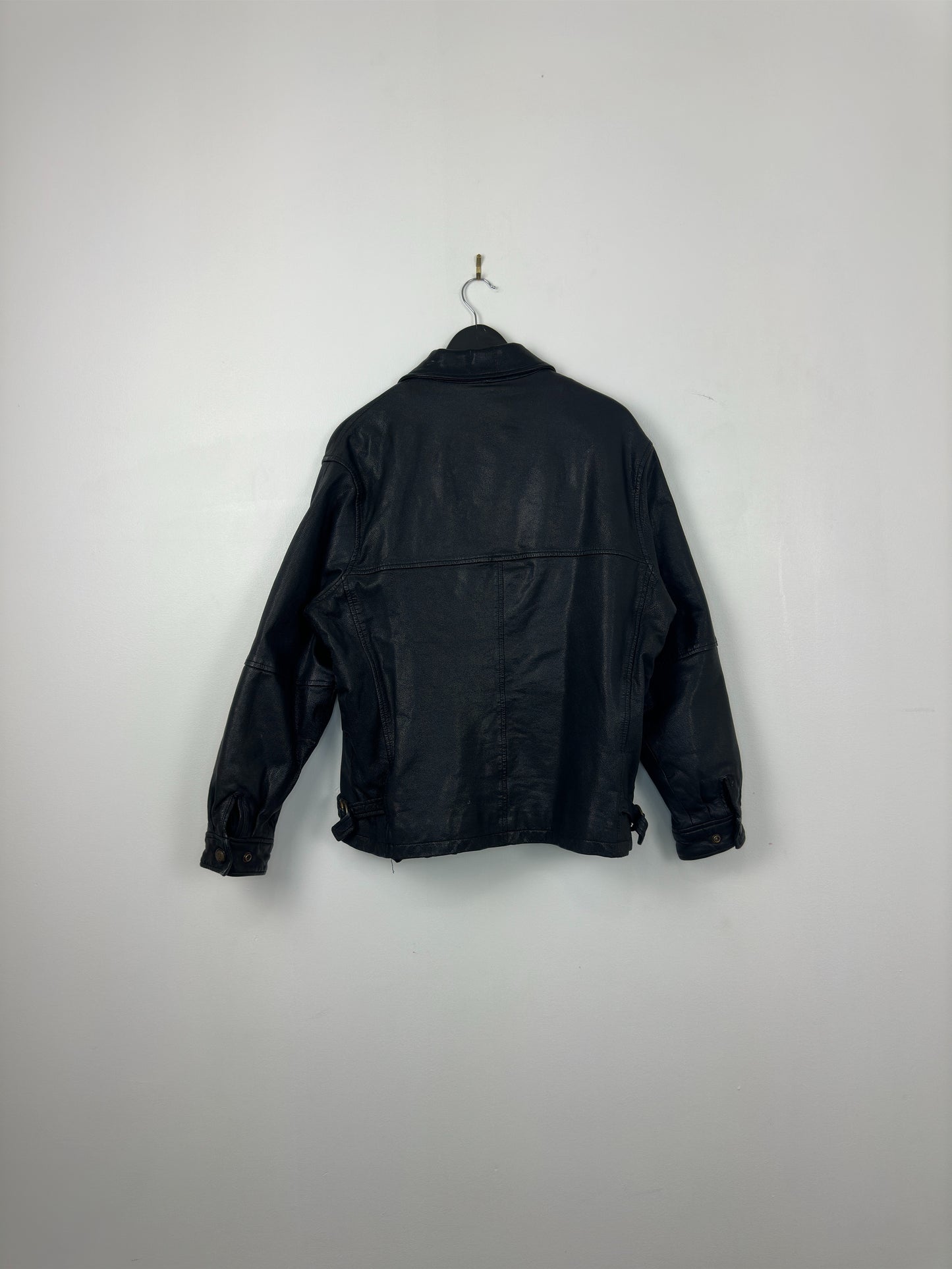 VTG x Canada Sportswear x Black Leather Jacket - M