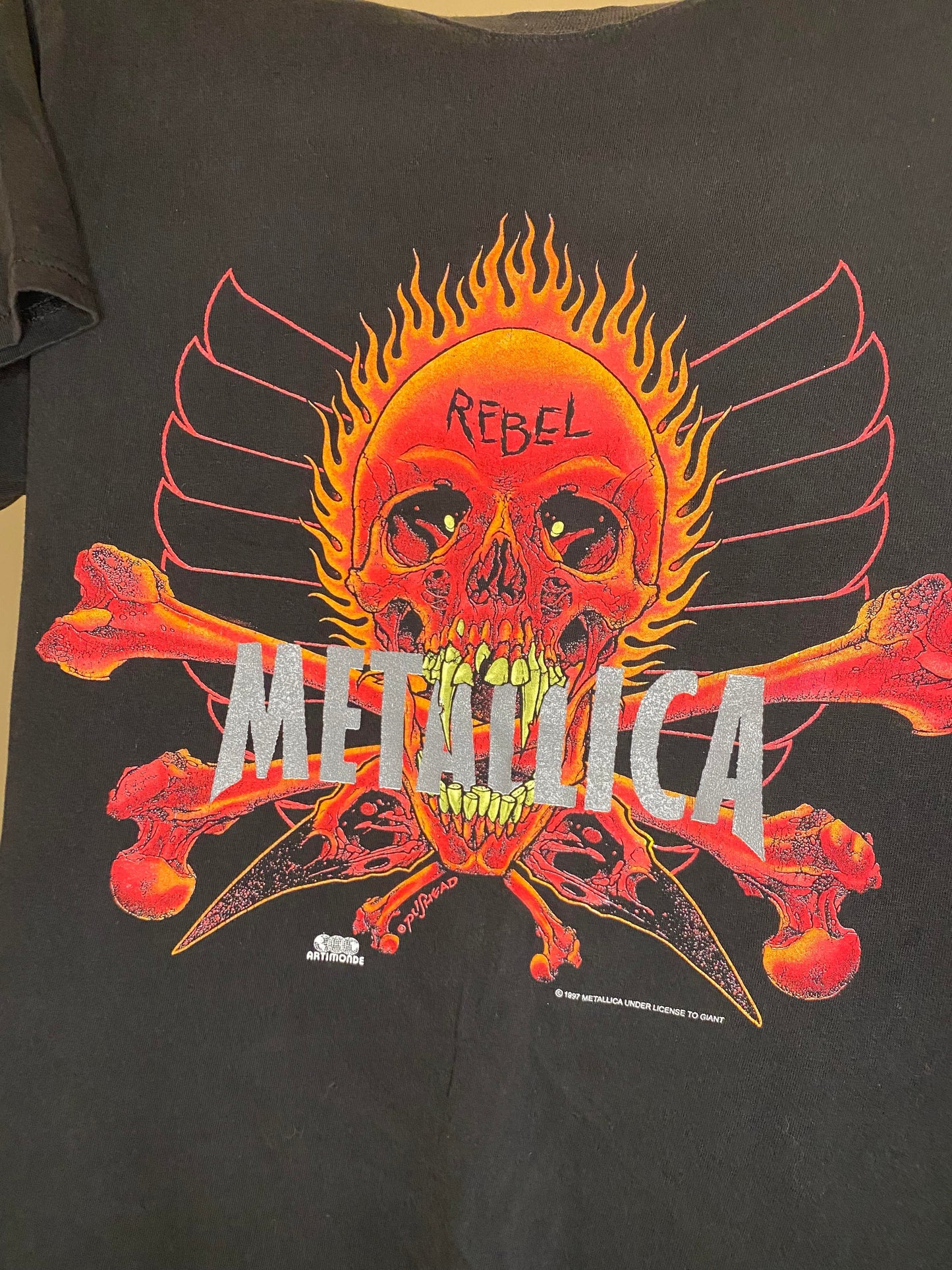 VTG x Metallica x REBEL Pusshead Print Black Graphic Tee - S/M