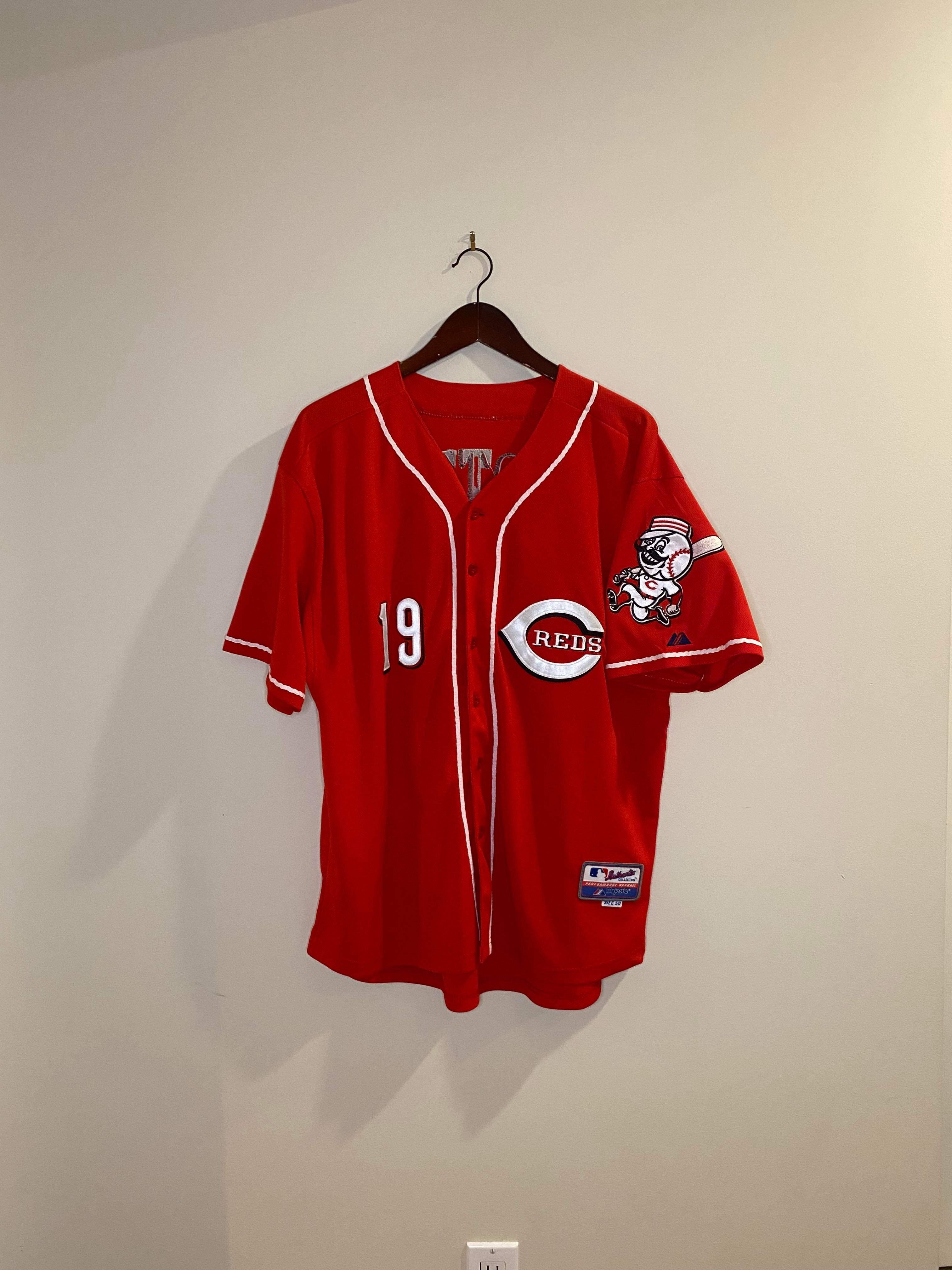 Cincinnati Reds MLB Fast Action Synthetic V Neck Jersey by Majestic