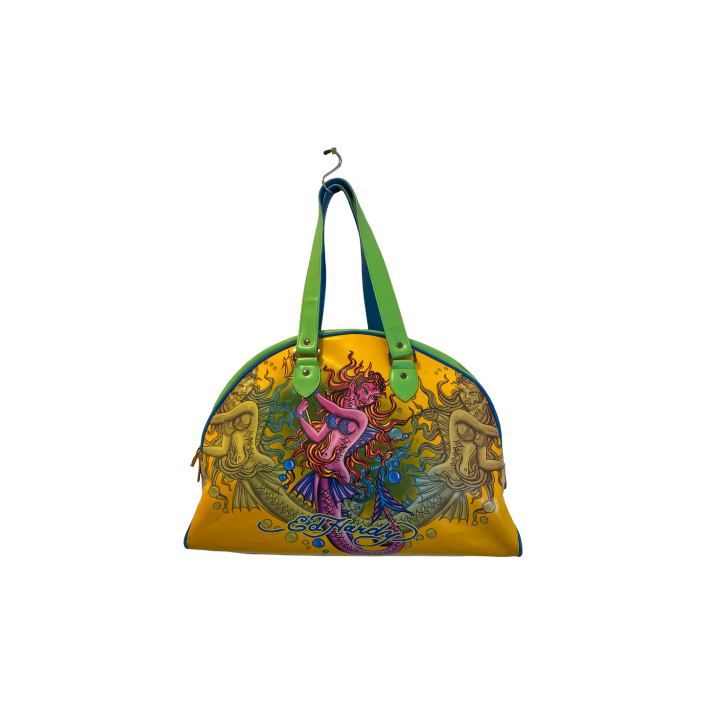 VTG x Ed Hardy x Multi-Color Siren Pattern Bowling Duffle Bag - OS