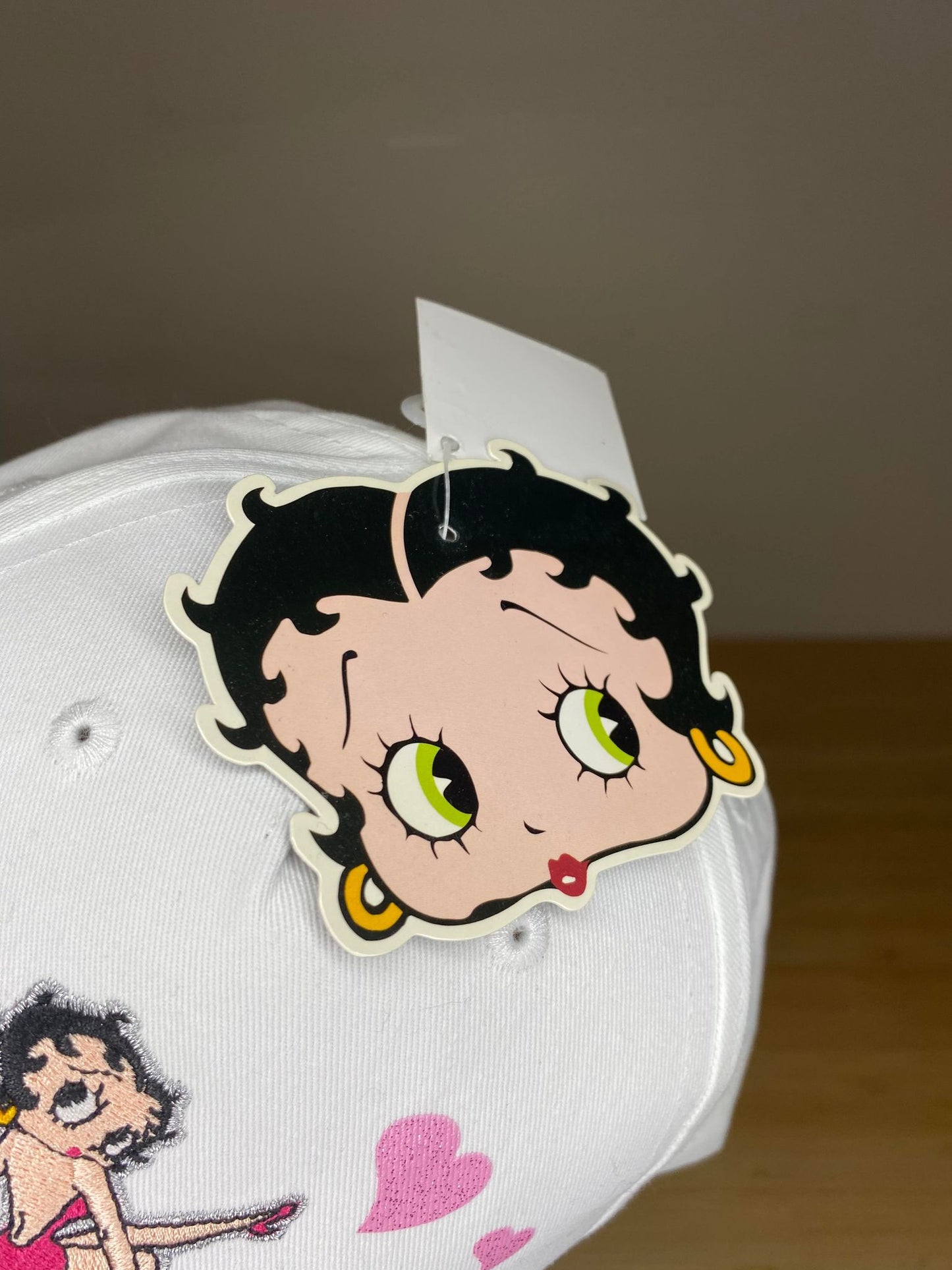 VTG x Betty Boop x Fleischer Studios Inc. White Embroidery Strap-back Hat - OS