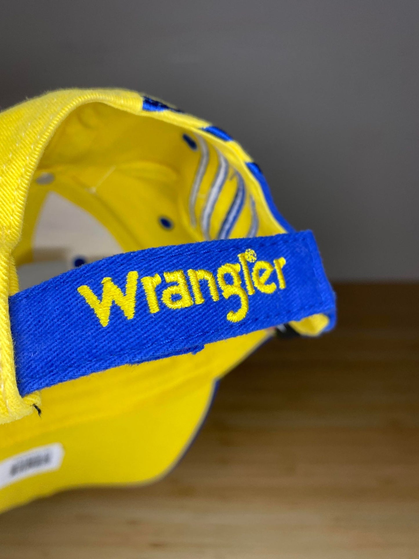 VTG x Dale JR. x Chase Authentic x Wrangler x NASCAR Yellow/Blue Strap-back Hat (NEW W/ TAG) - OS