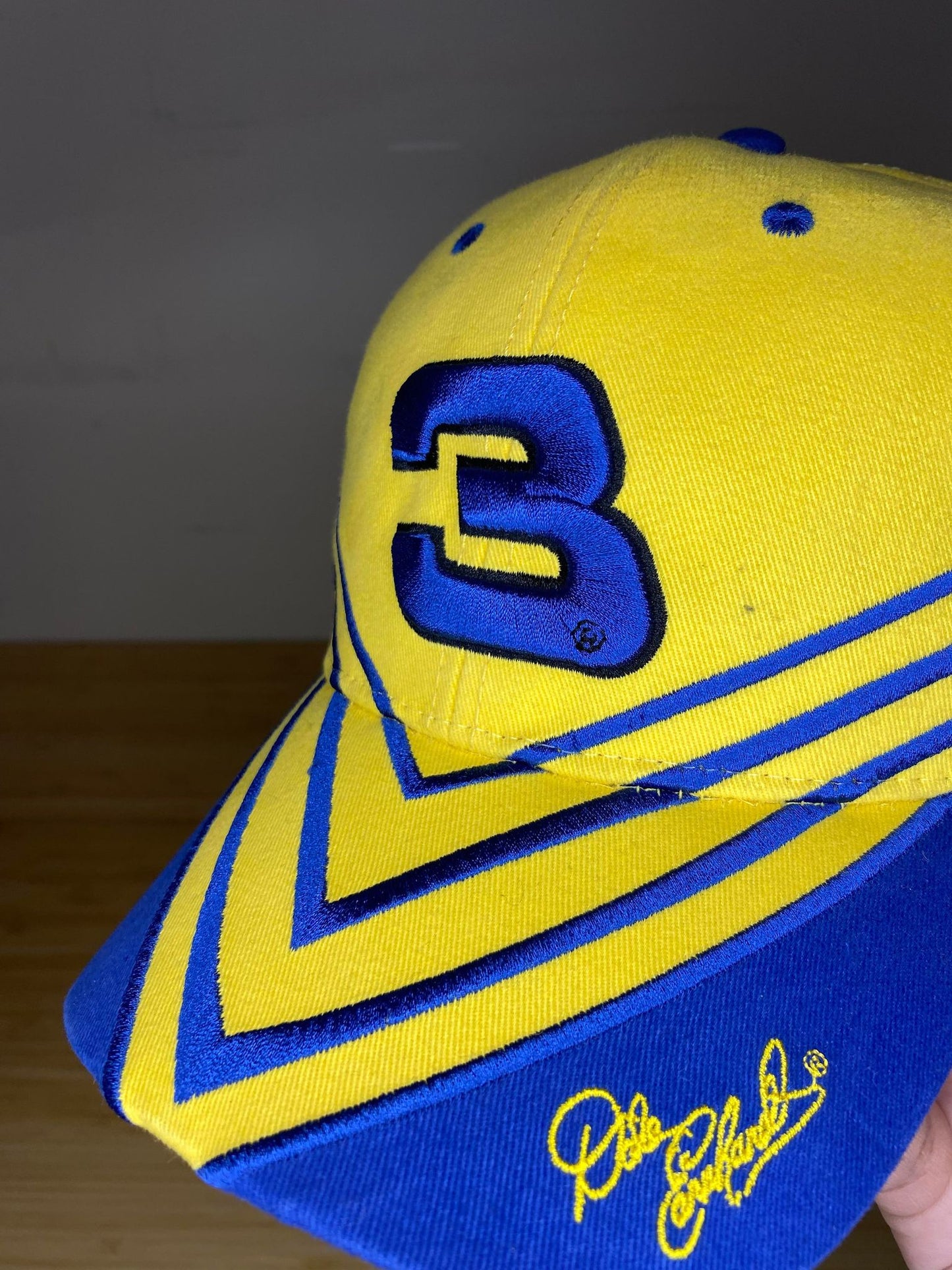 VTG x Dale JR. x Chase Authentic x Wrangler x NASCAR Yellow/Blue Strap-back Hat (NEW W/ TAG) - OS