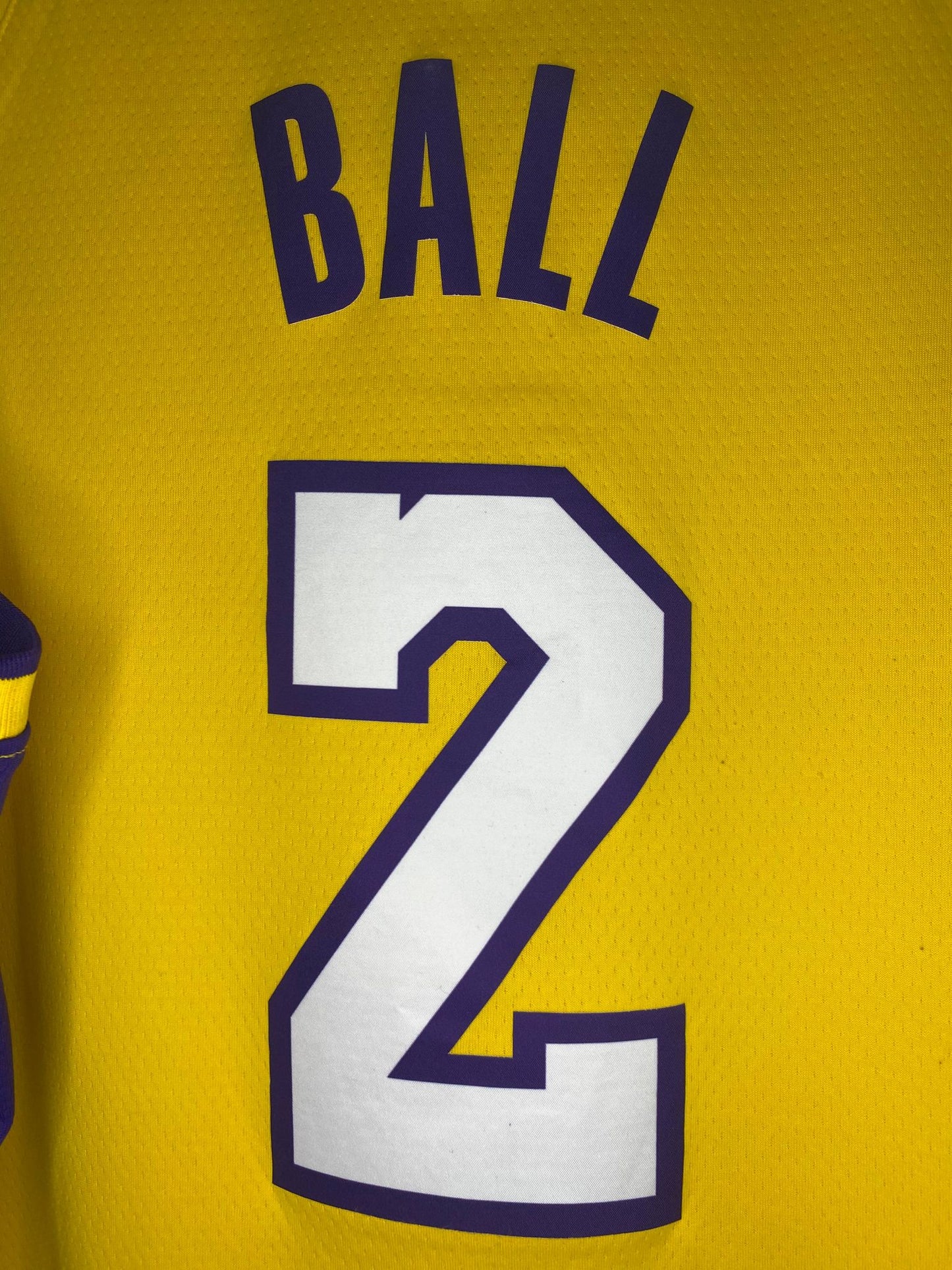 NIKE x NBA x Los Angeles LAKERS x Lonzo Ball Yellow Short Sleeve Basketball Jersey - XL