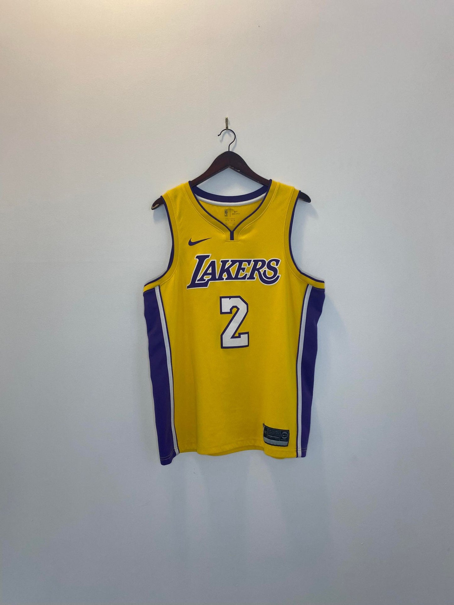 NIKE x NBA x Los Angeles LAKERS x Lonzo Ball Yellow Short Sleeve Basketball Jersey - XL