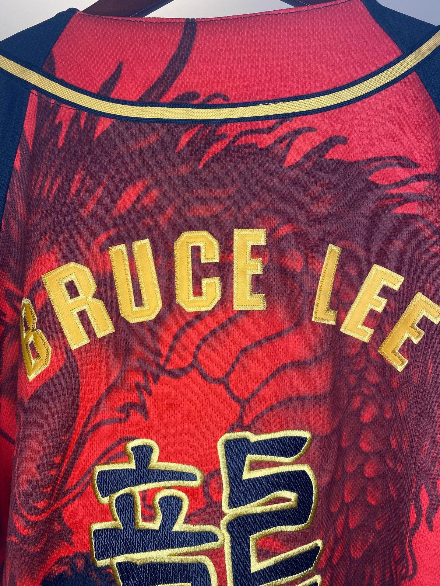 VTG x Bruce Lee x Universal Studios x The DRAGON x Red/Black Baseball Type Jersey - L