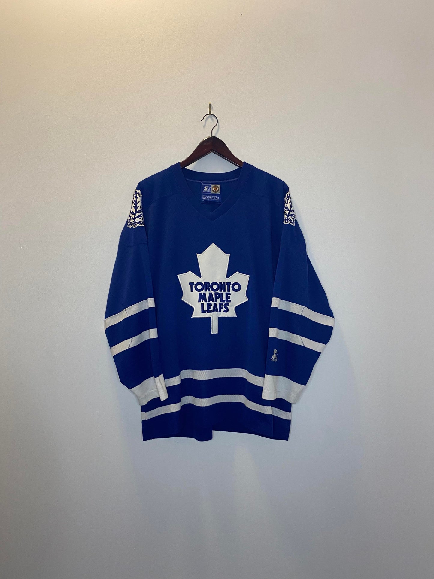 VTG x STARTER x NFL x Toronto Maple Leafs x Blue Long Sleeve Hockey Jersey - XL