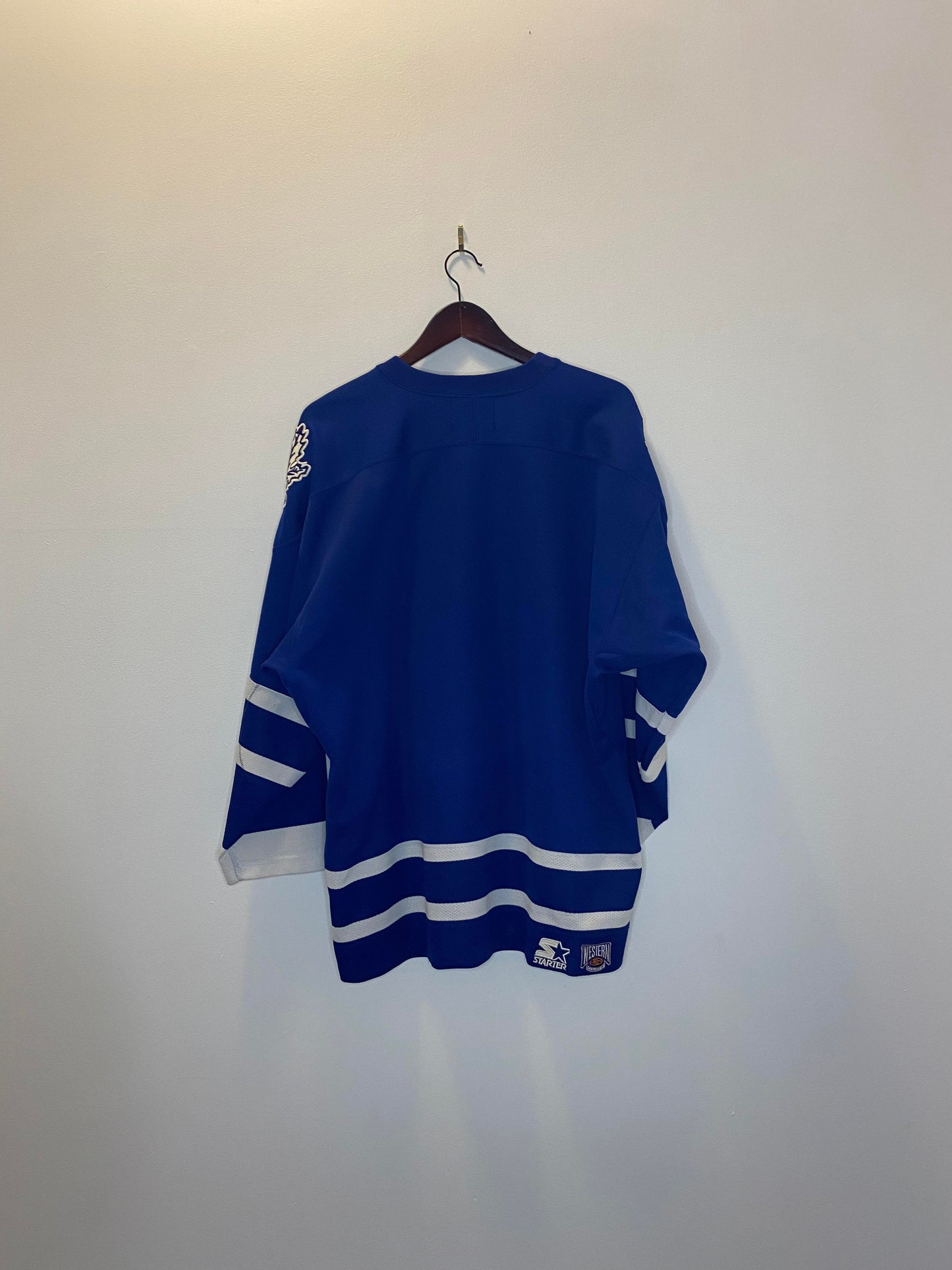 VTG x STARTER x NFL x Toronto Maple Leafs x Blue Long Sleeve Hockey Jersey - XL