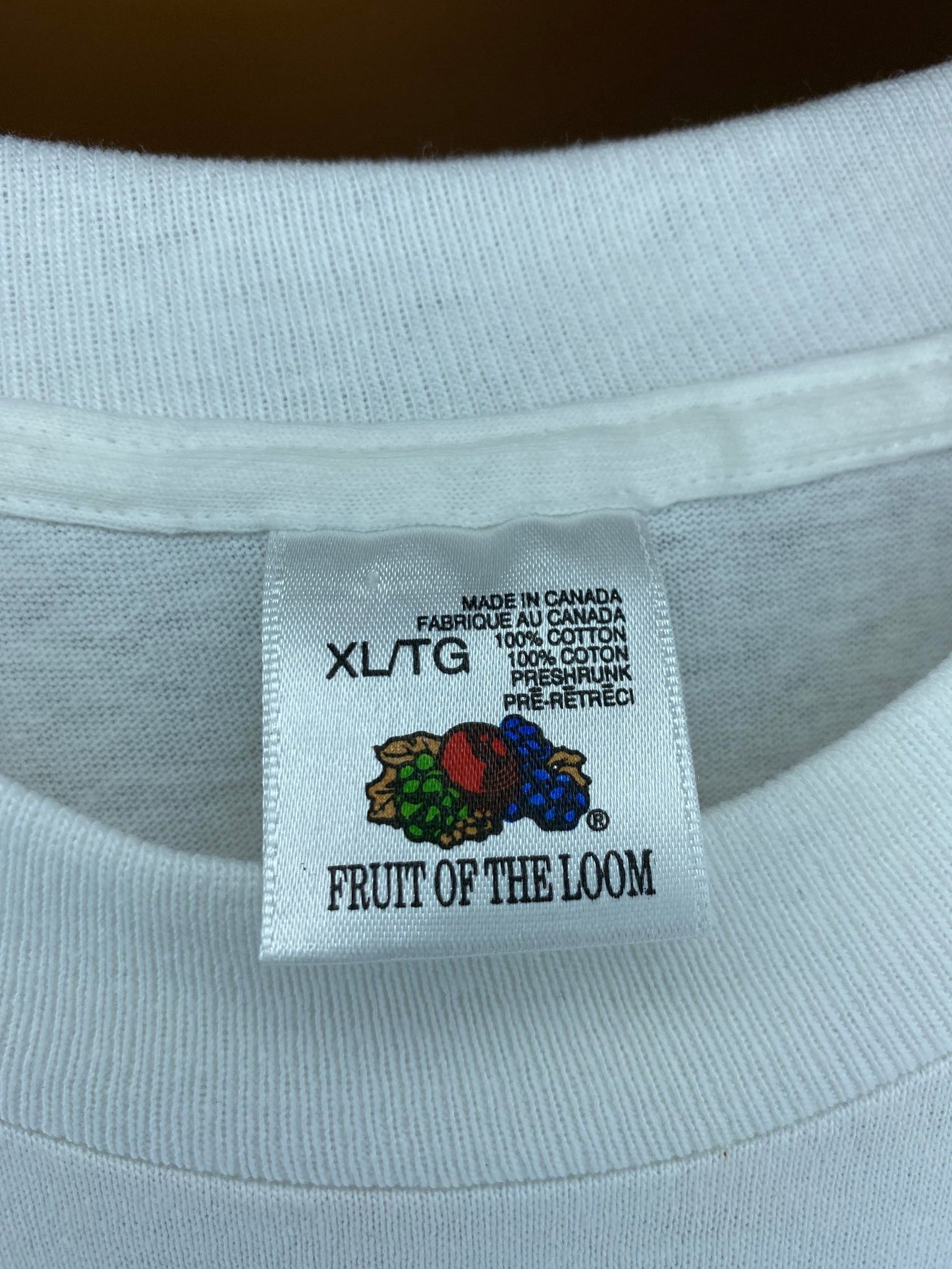 VTG x Fruit of the Loom x I'd Rather Push a MG than Drive a Triumph White Statement Graphic Single Stitched Tee - XL