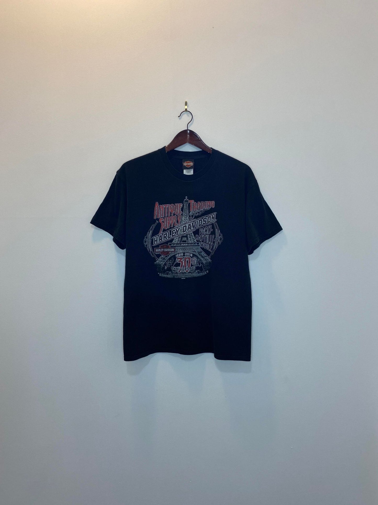 Harley Davidson x Antique Trading Supply x Paris-Bastille-Etoile, France Black Graphic Tee - L