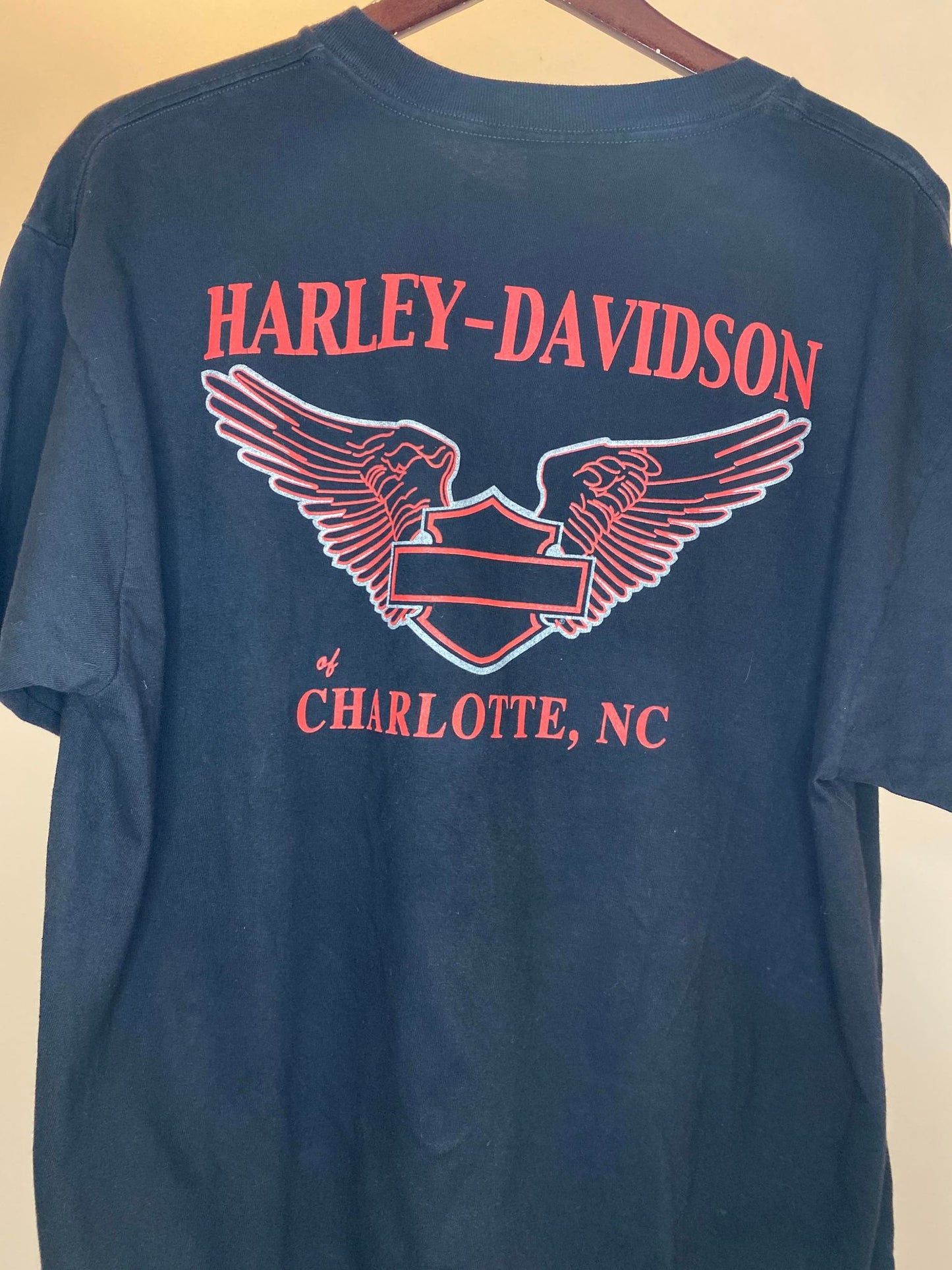 VTG x Harley Davidson x Harley Forever Charlotte, North Carolina Black Graphic Tee - XL