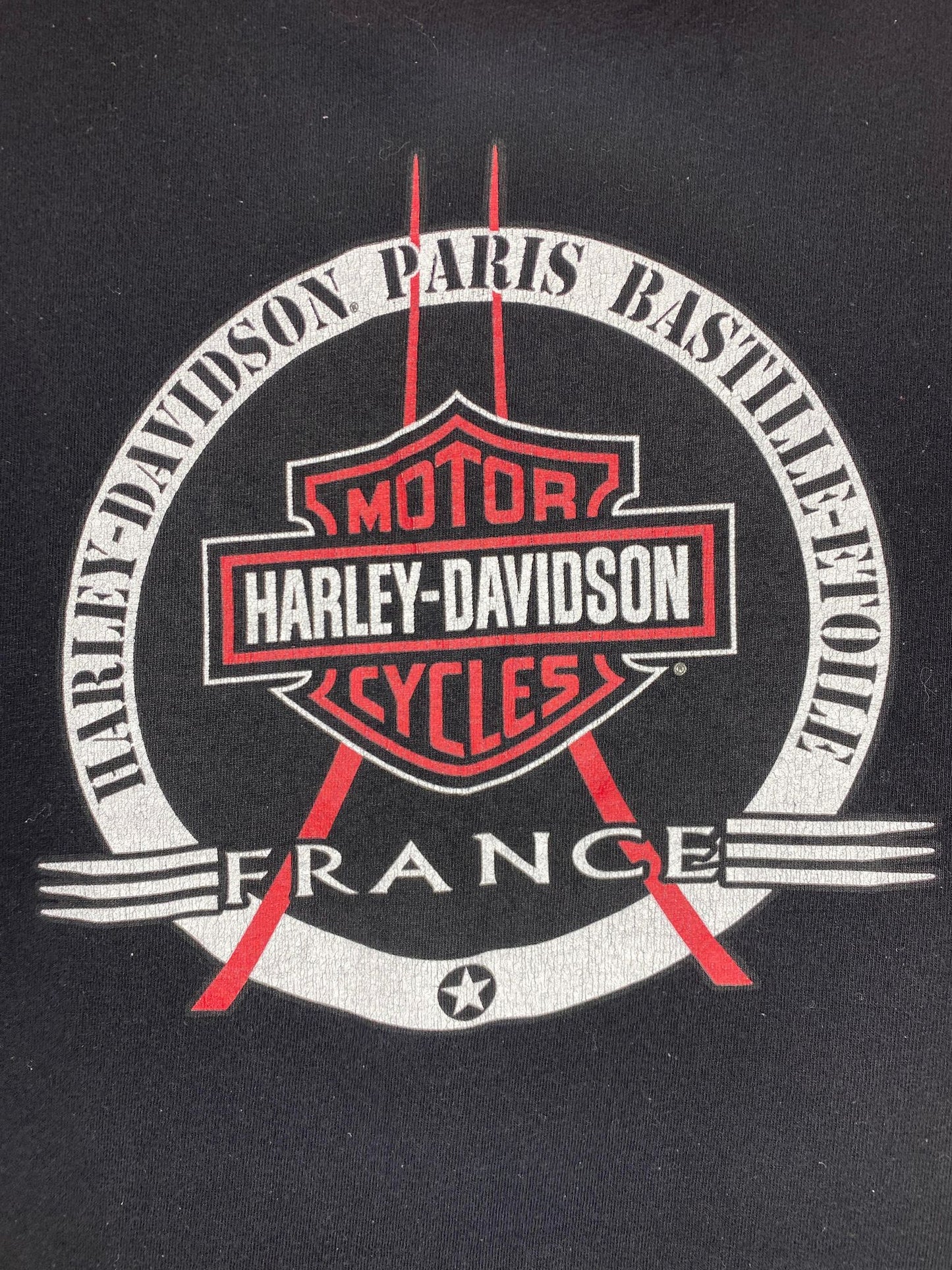 Harley Davidson x Antique Trading Supply x Paris-Bastille-Etoile, France Black Graphic Tee - L