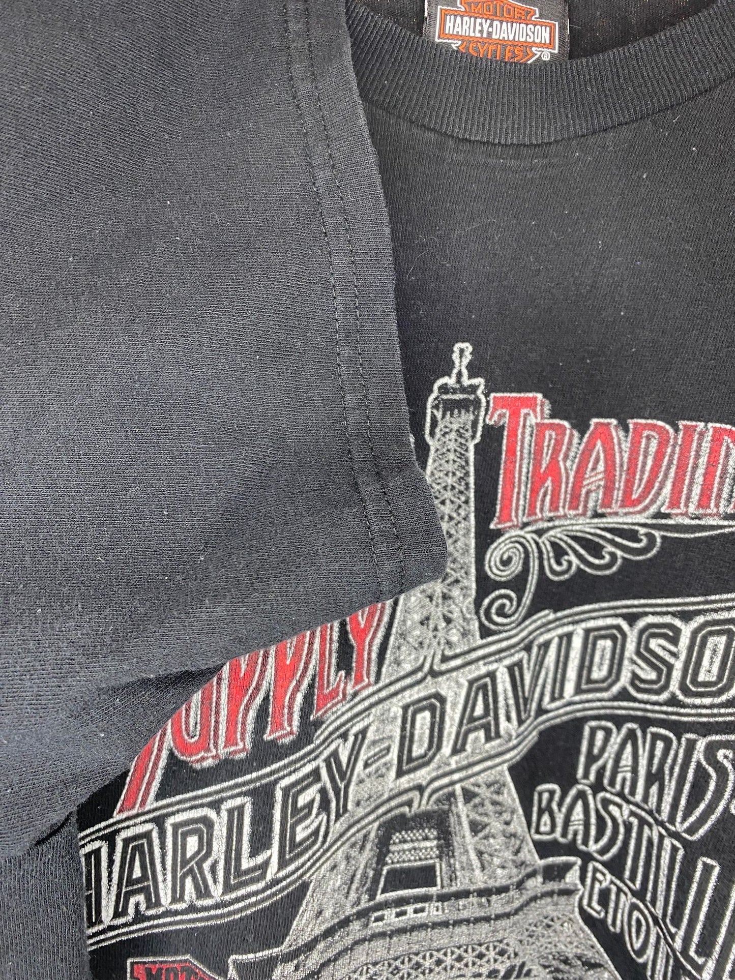 Harley Davidson x Antique Trading Supply x Paris-Bastille-Etoile, France Black Graphic Tee - L