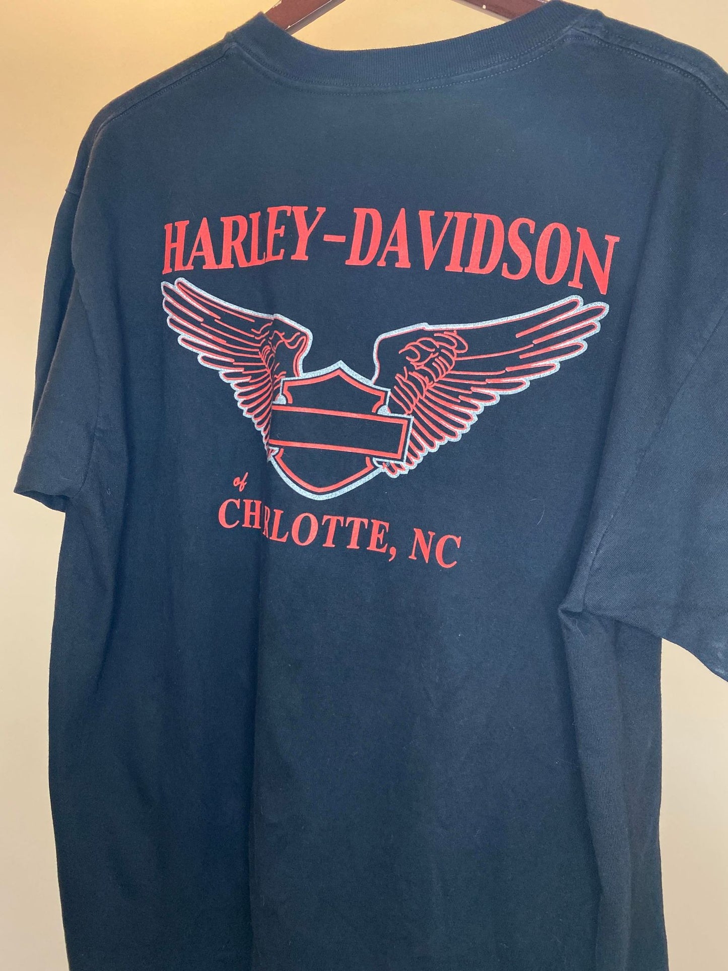 VTG x Harley Davidson x Harley Forever Charlotte, North Carolina Black Graphic Tee - XL