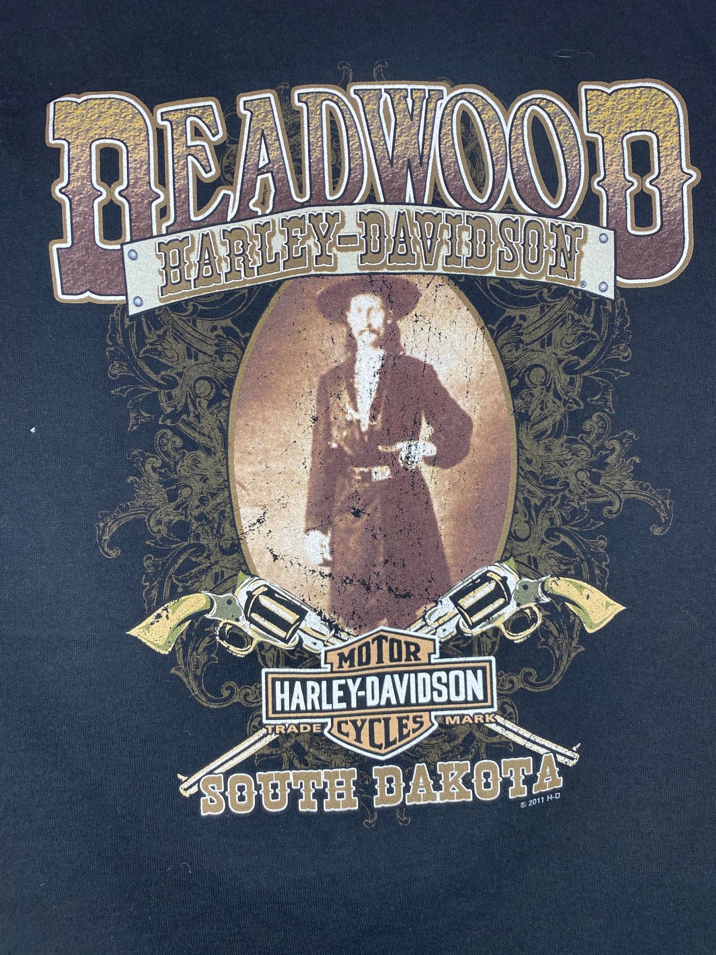 Harley Davidson x Deadwood HD South Dakota Black Graphic Tee - L