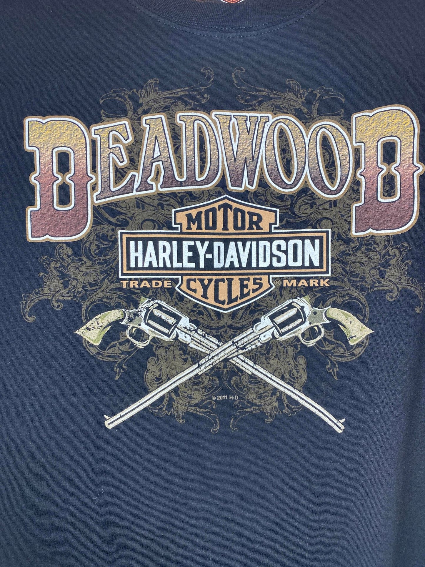 Harley Davidson x Deadwood HD South Dakota Black Graphic Tee - L