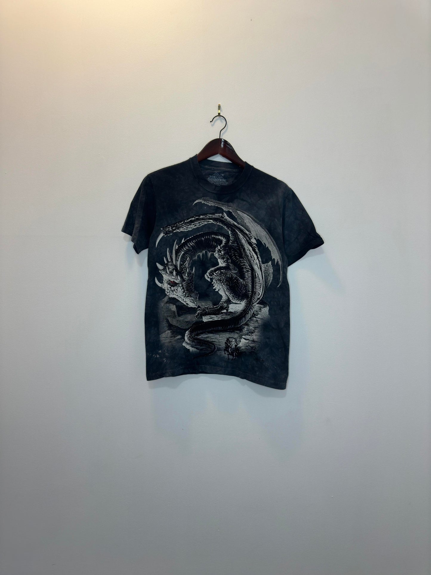 Y2K x The Mountain x Silver Dragon & Cavalier x Black Tie-dye Graphic Tee - S