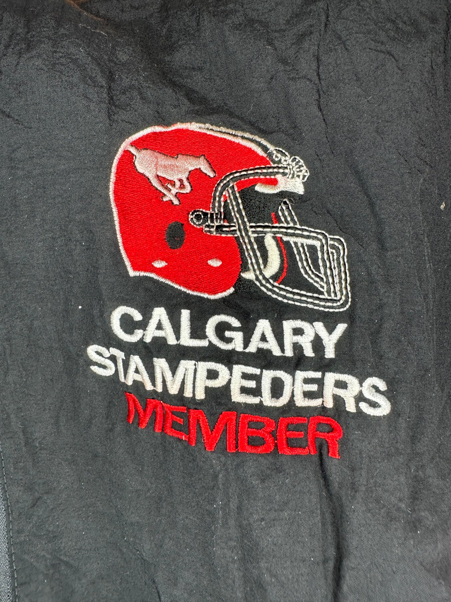 CFL x Calgary STAMPEDERS Members x Softwear Athletics x Black/Red Full Zip Windbreaker Jacket- M