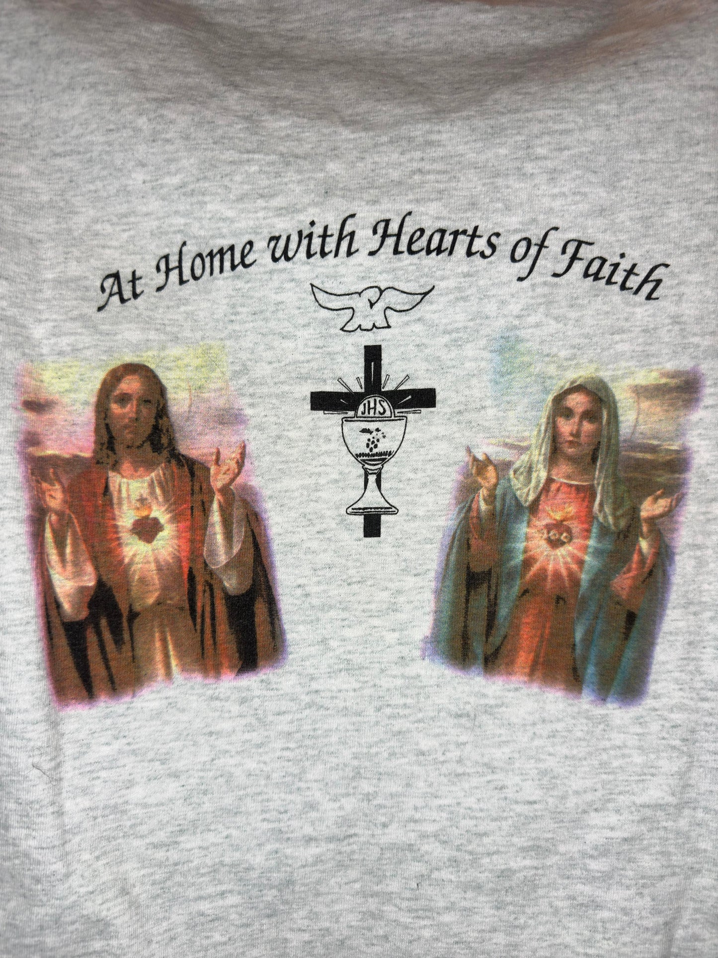 VTG x St. Francis of Assisi x Jesus & Mary x Grey Essential Religious Graphic Tee - L