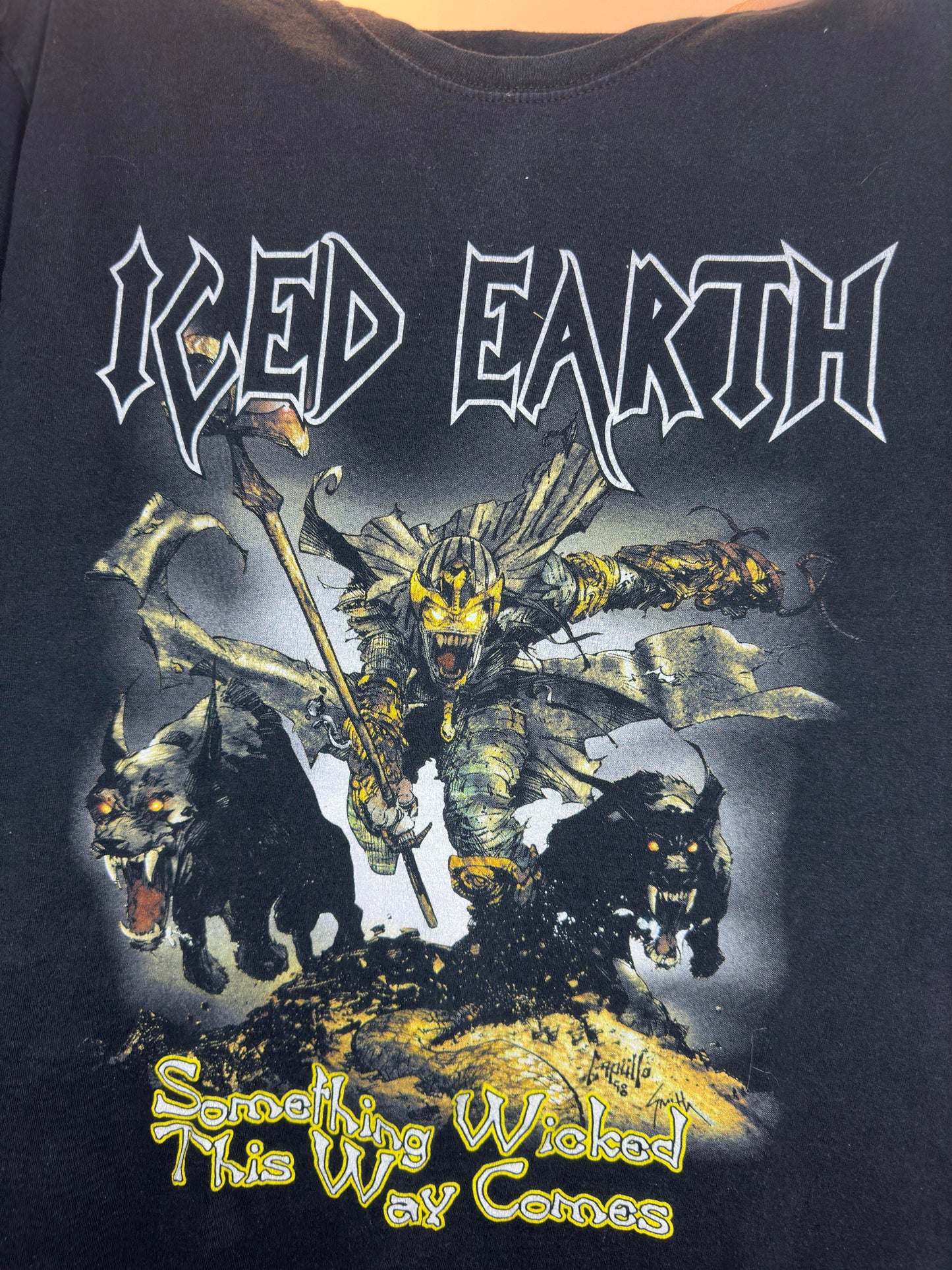 Y2K x Iced Earth x Something Wicked This Way Comes x Black Graphic Tee - M (Cut Tag)